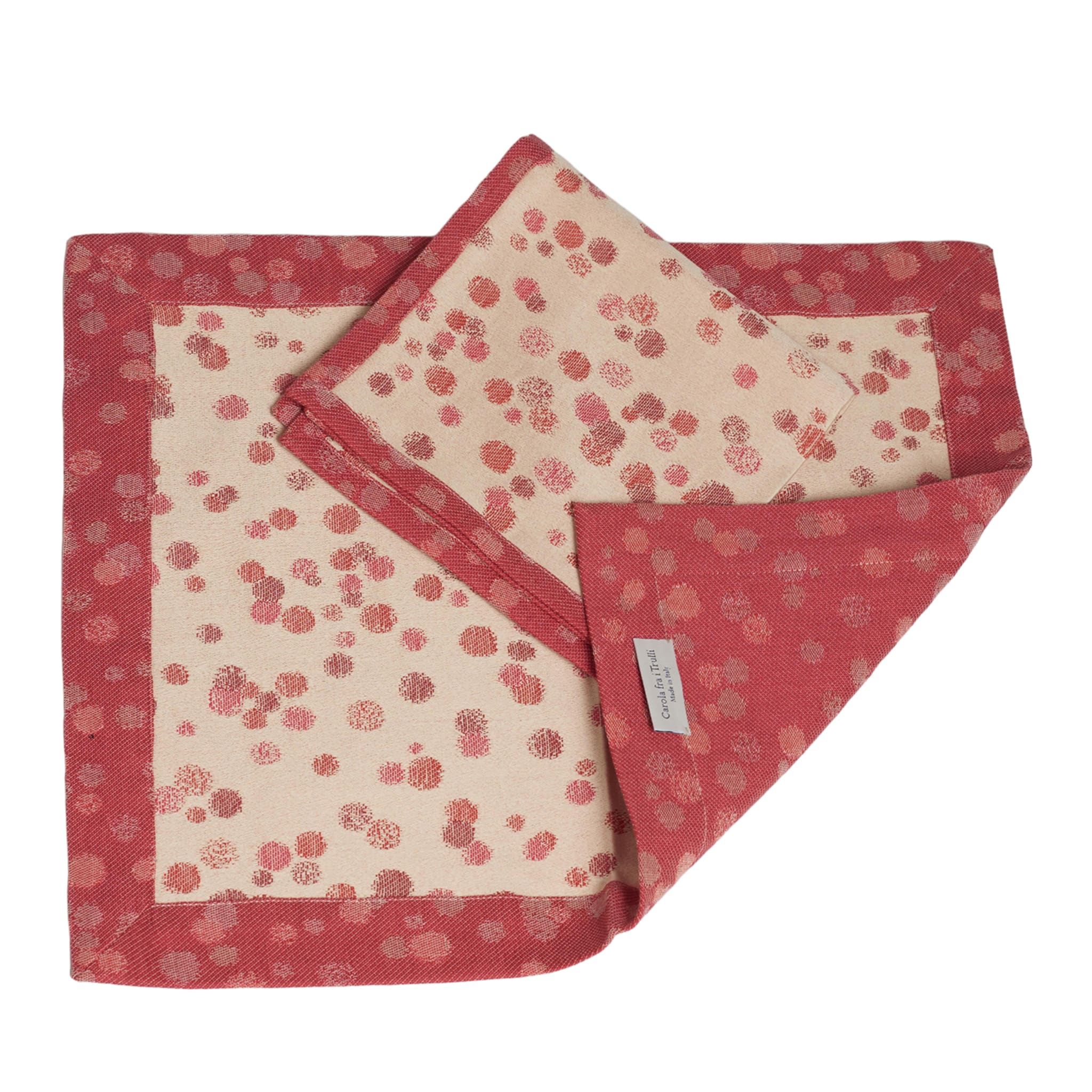 Set of 2 Fuchsia and Red Placemats With Napkins - Main view