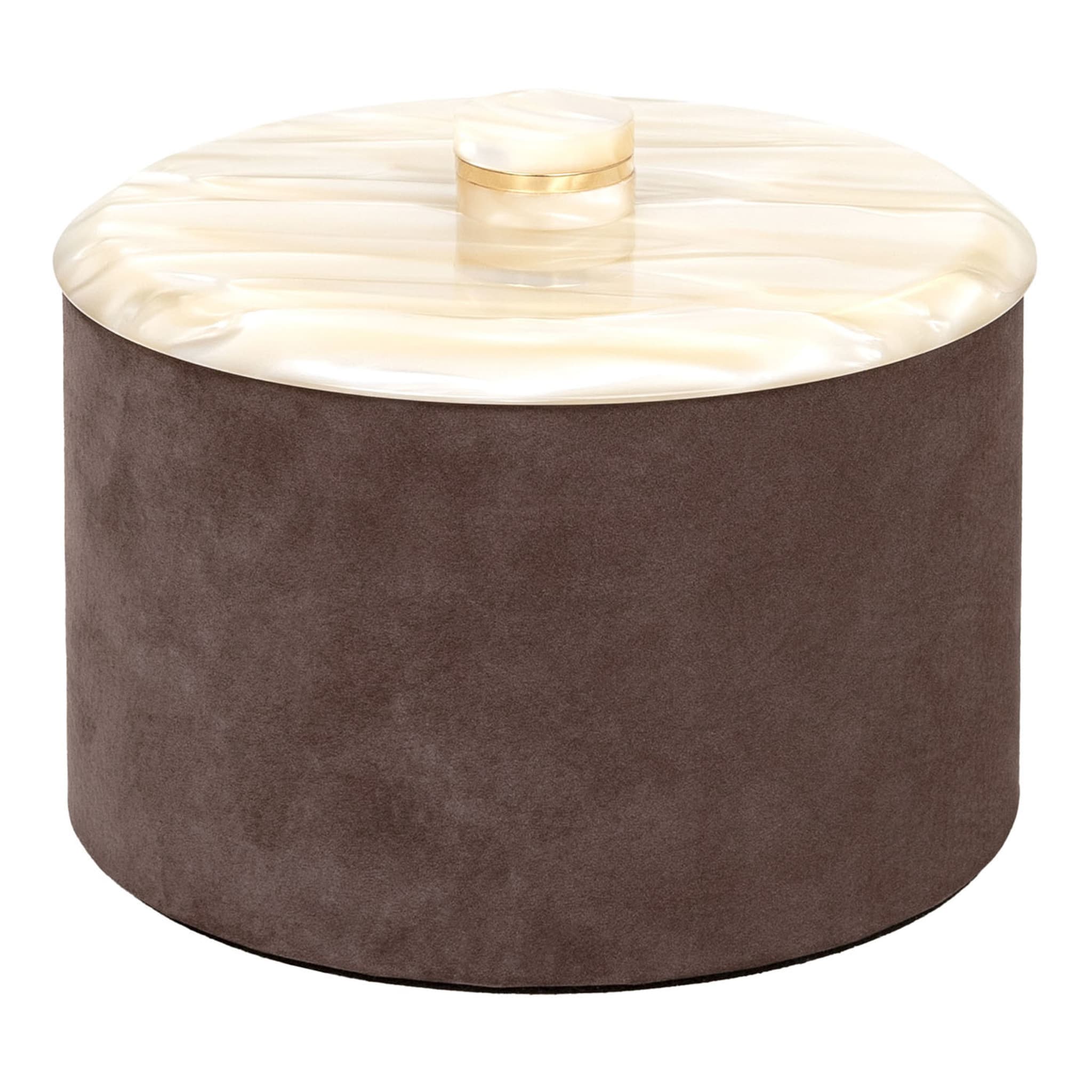 Kelly Petite boîte cylindrique marron avec couvercle - Vue principale