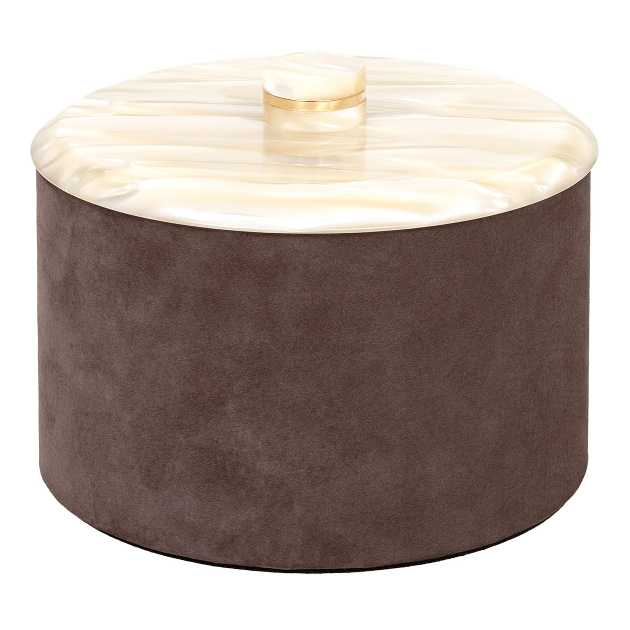 Kelly Small Cylindrical Brown Box with Lid - Main view