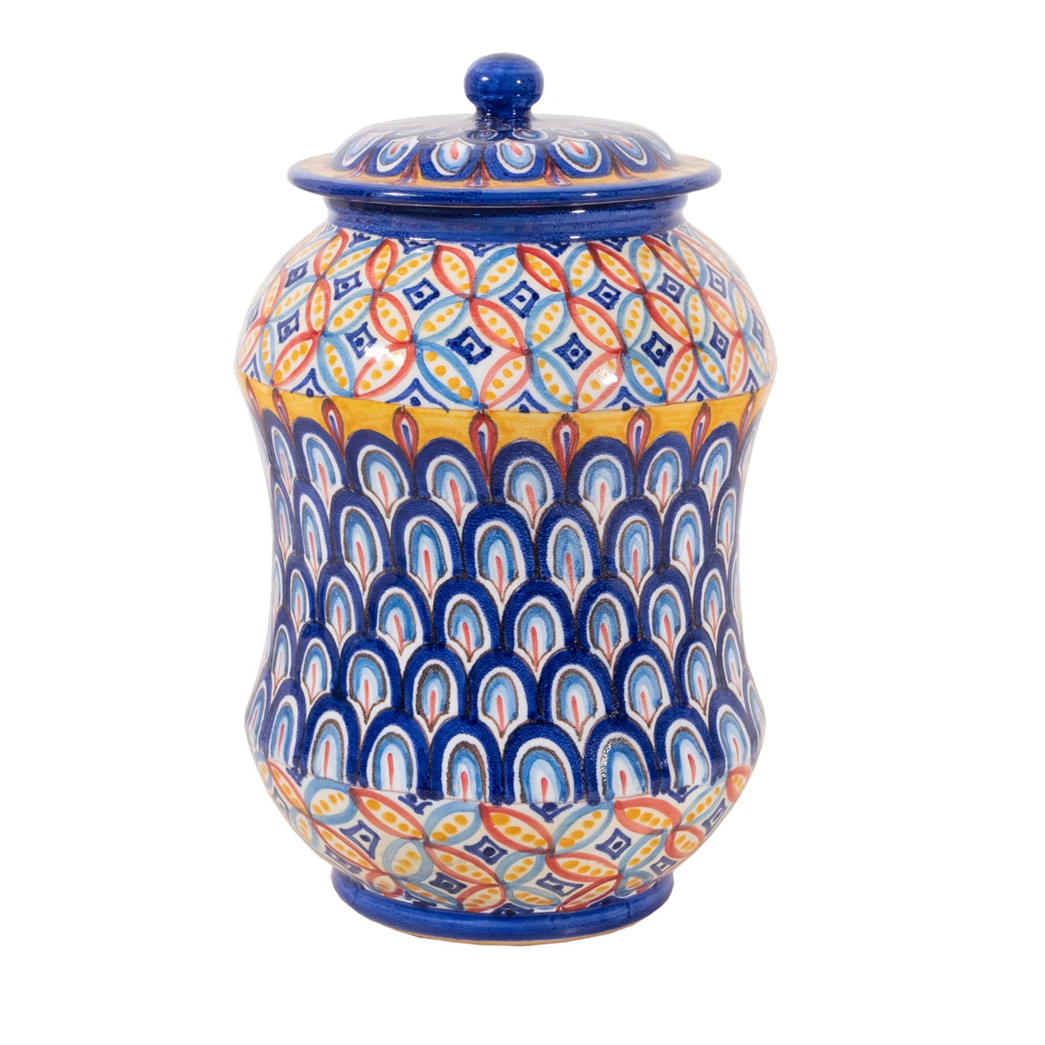Pavone Flores Vase with Lid by Lorenza Adami - Main view
