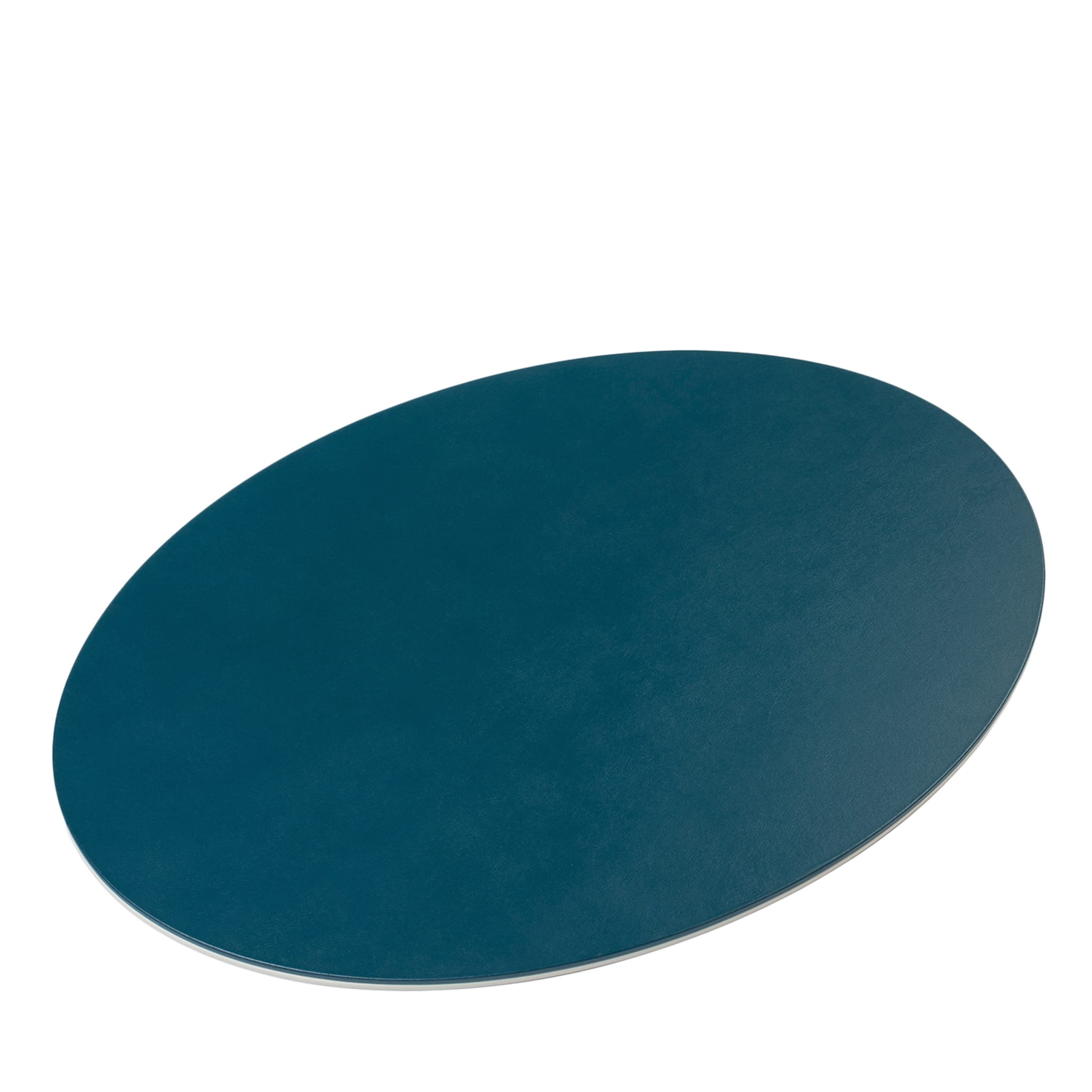 Mondrian Amalfi Blue and Luna White Oval Placemat - Main view
