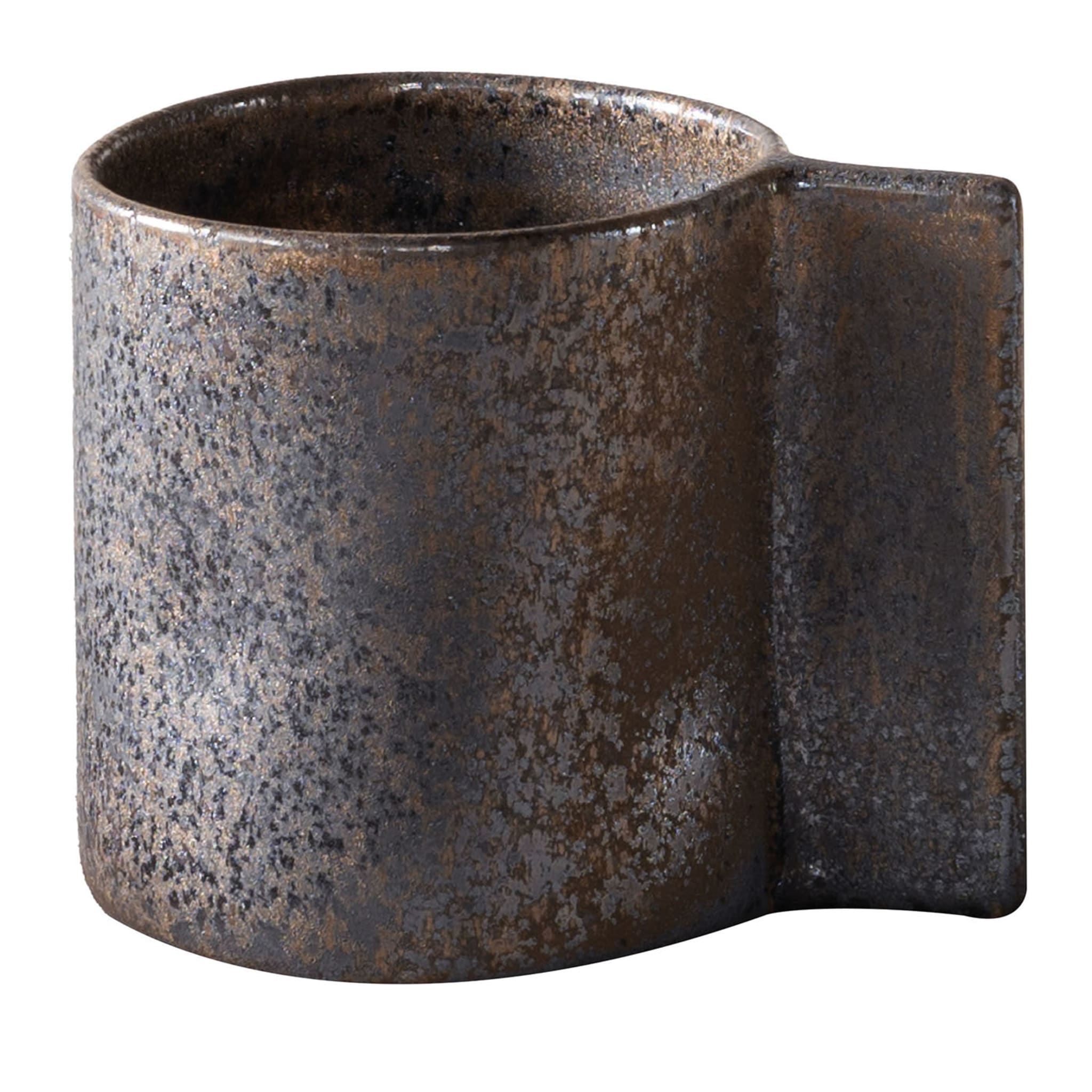 Set of 2 Antique Bronze Glaze Solid Mugs - Main view