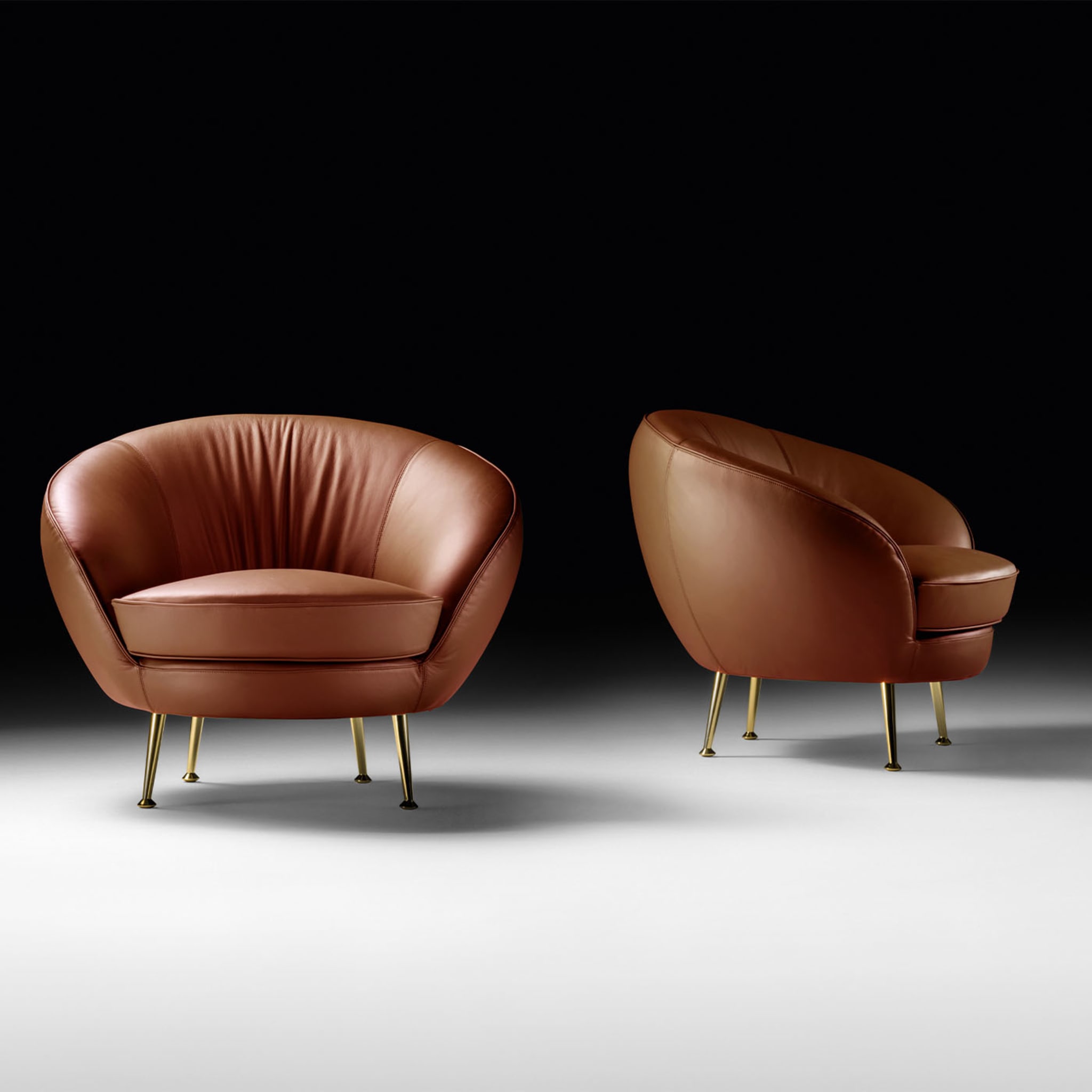 Giulia Brown Leather Lounge Chair - Alternative view 1