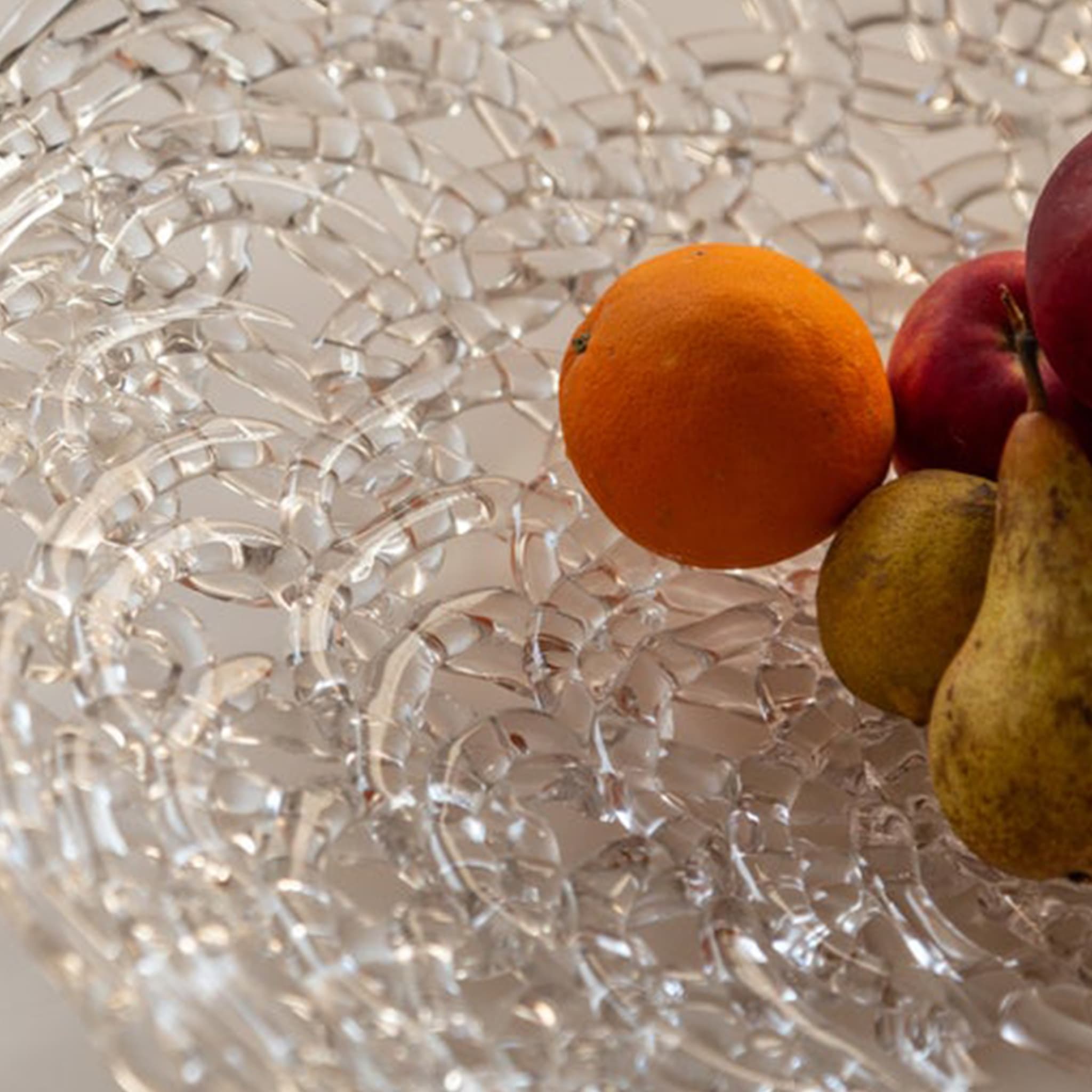 21st Century Large Glass Lace Fruit Bowl  - Alternative view 4