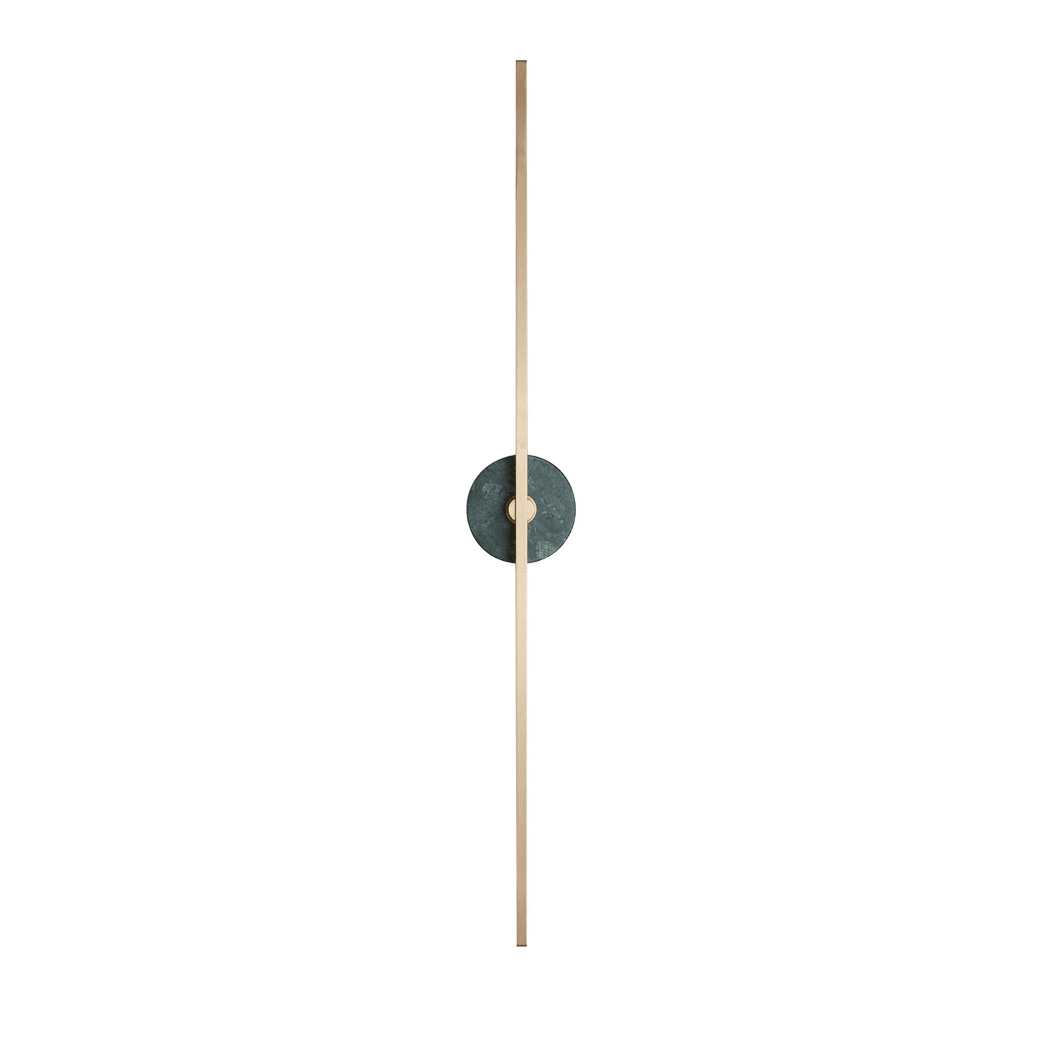 "Essential Grand Stick" Wall Sconce in Satin Brass and Green Guatemala Marble - Main view