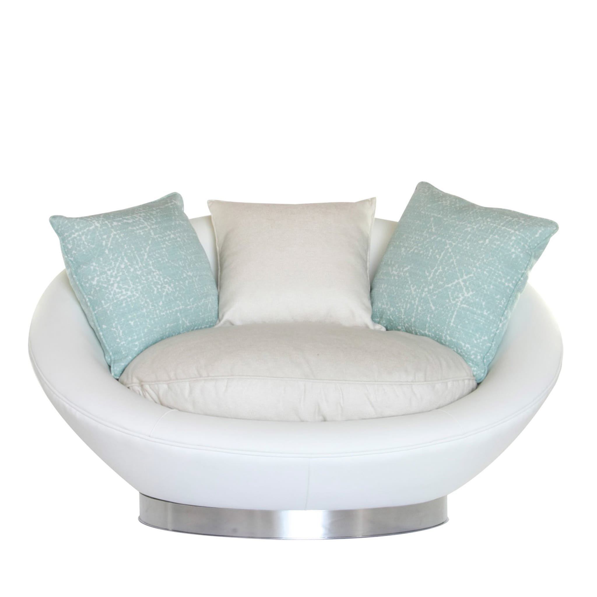 Aria Round White Sofa - Main view