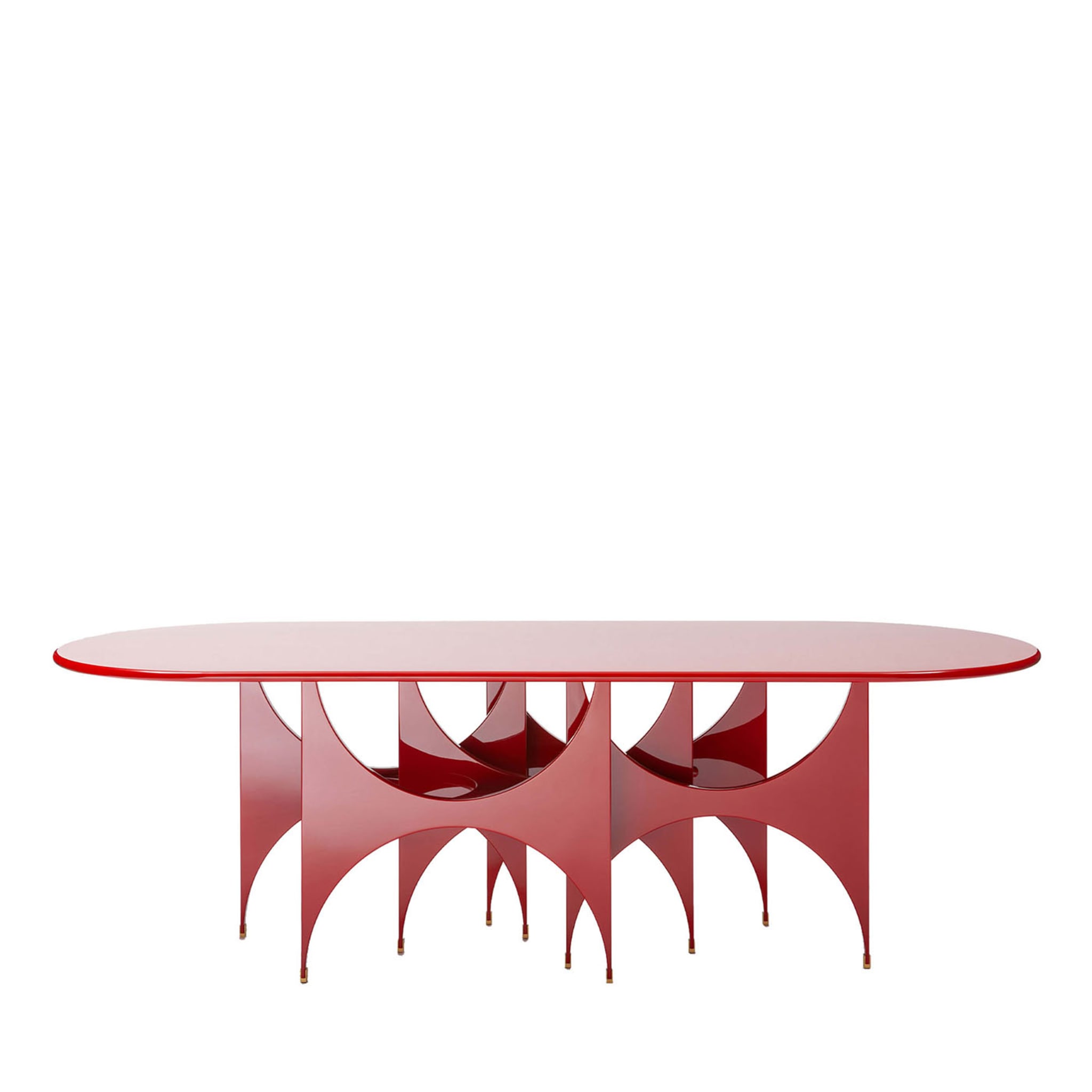 Table à manger rouge papillon - Vue principale