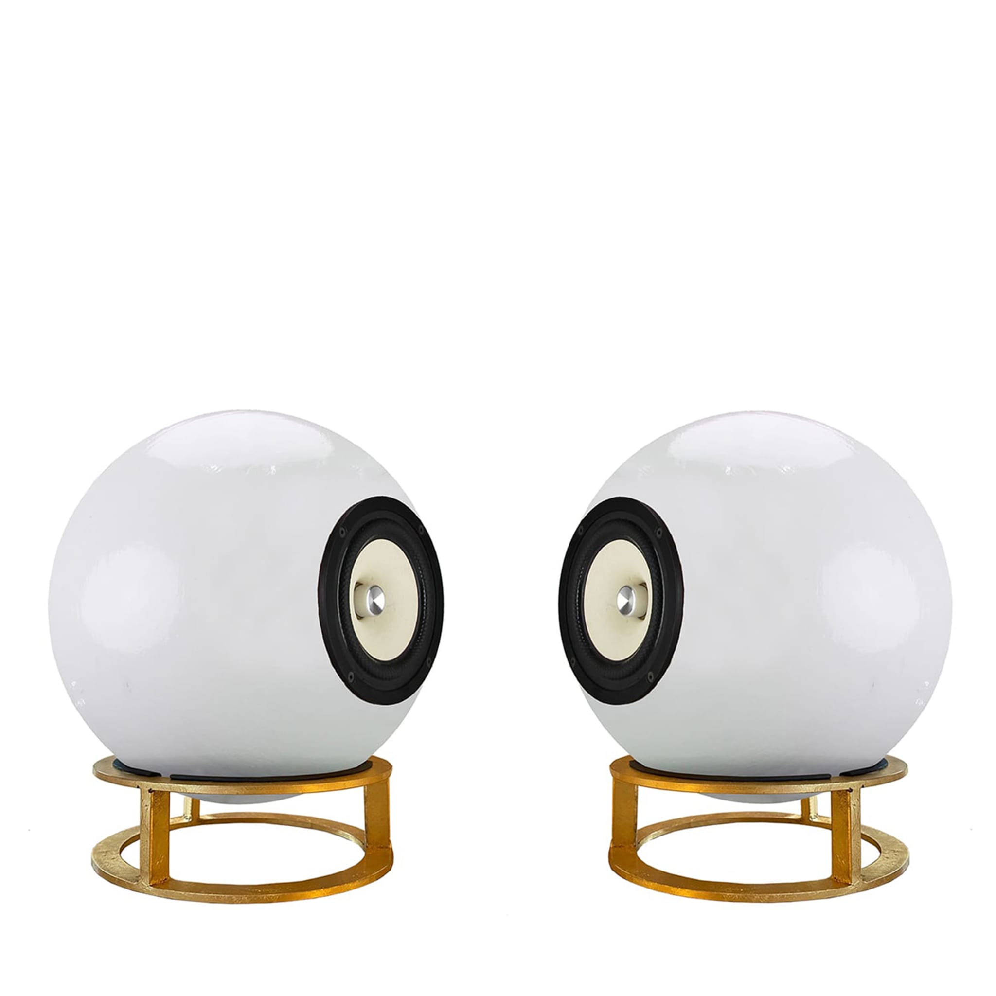 SET OF 2 white and gold LOW TALETIA speakers - Main view