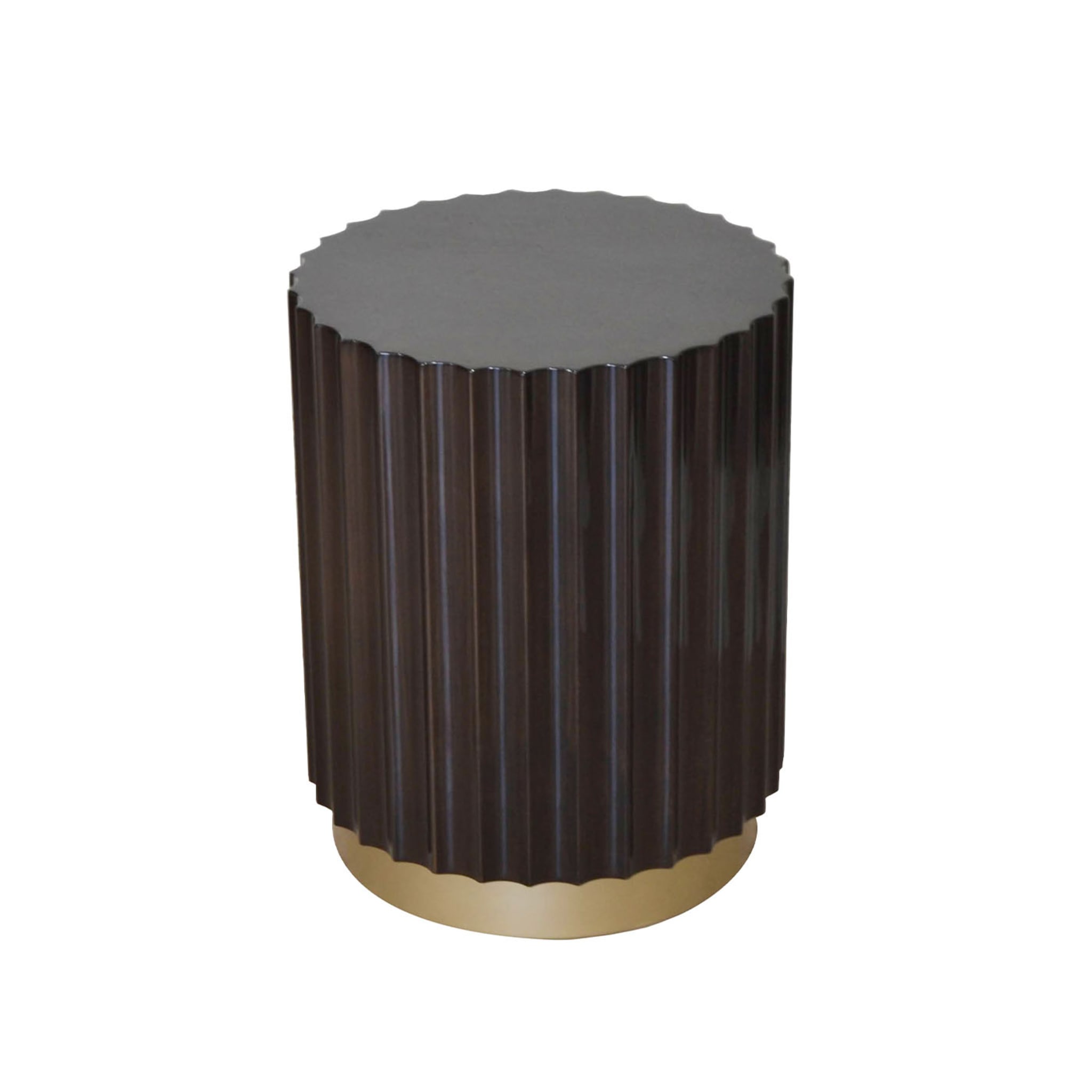 Ebony Brown Coloumn Round Side Table  - Alternative view 1