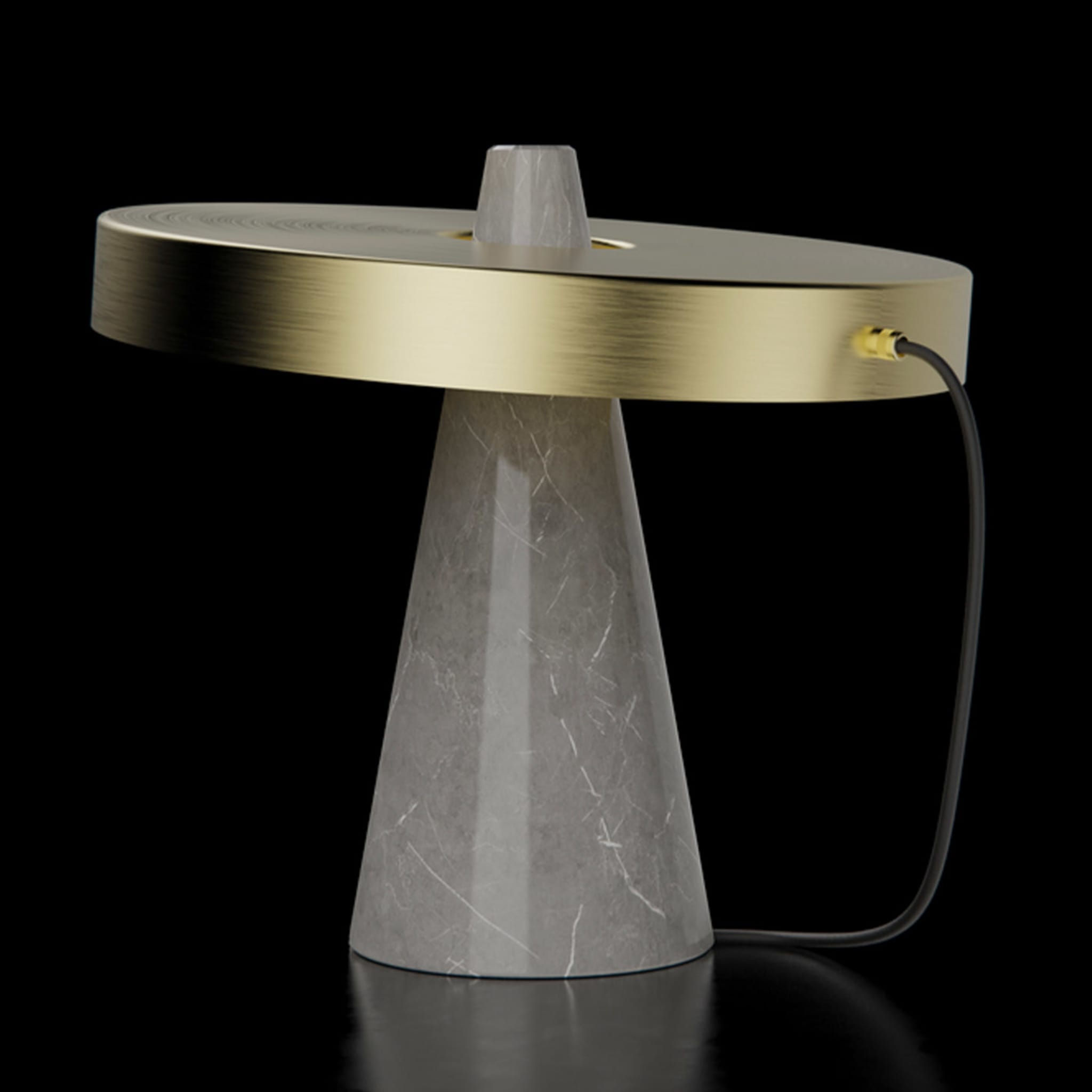 ED039 Lampe de table en pierre grise et laiton - Vue alternative 2