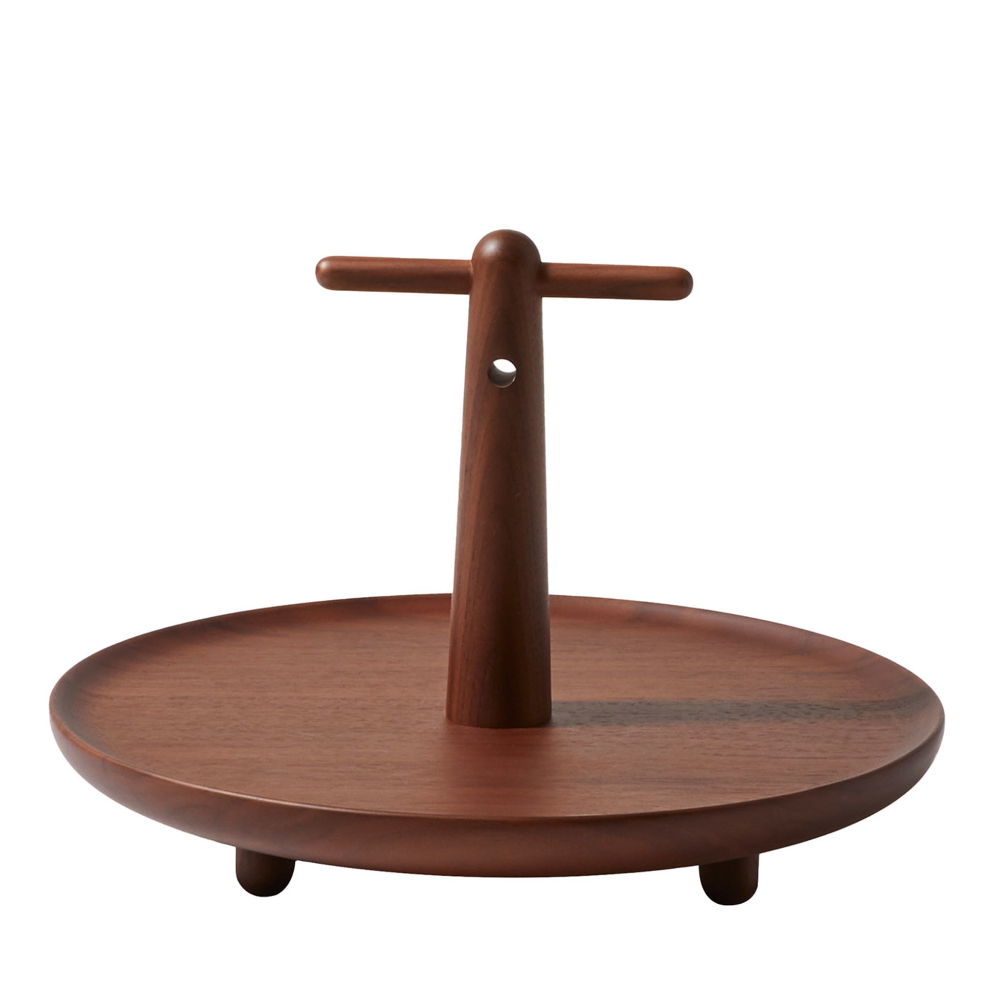 Réaction Poétique by Jaime Hayon - Natural Walnut Centrepiece with Handle - Main view