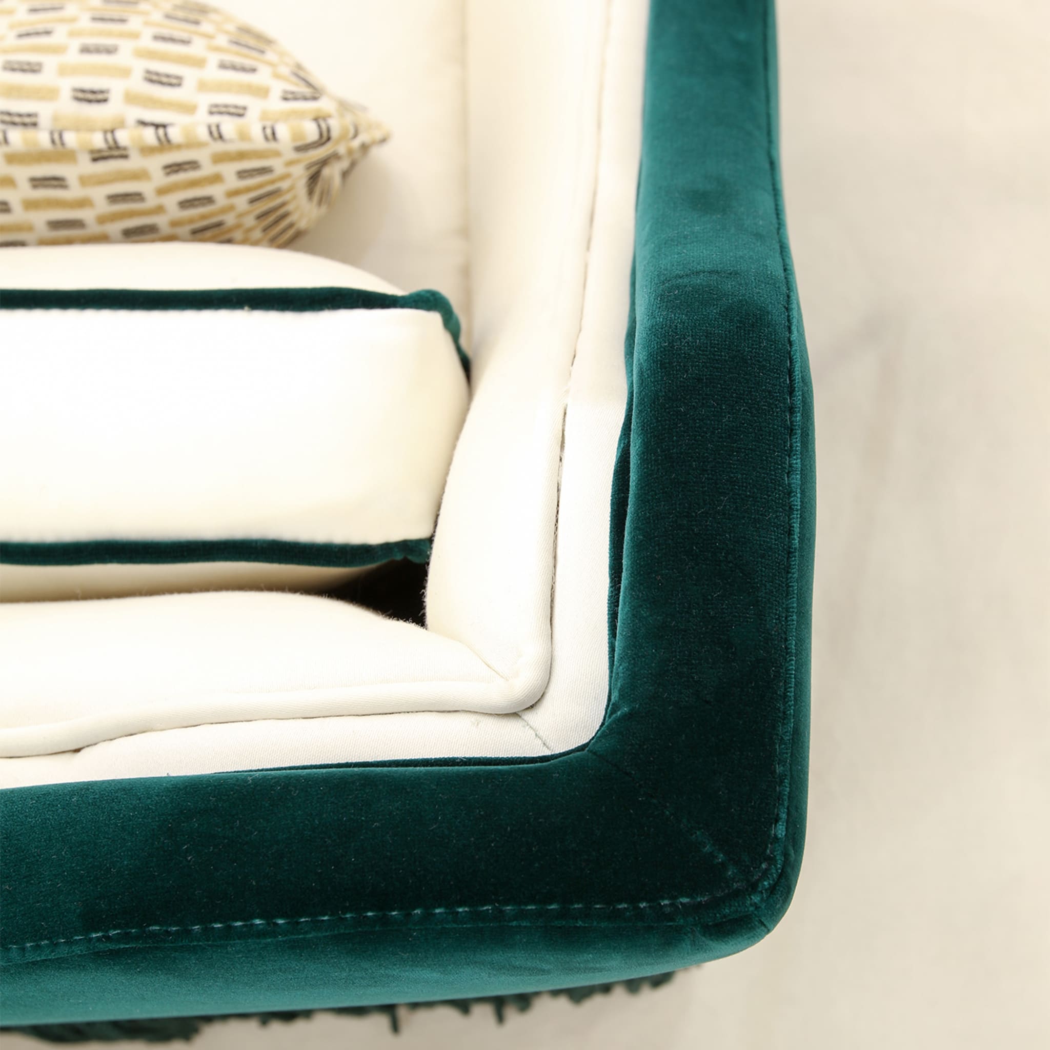 Art Deco Green Velvet Armchair - Alternative view 1