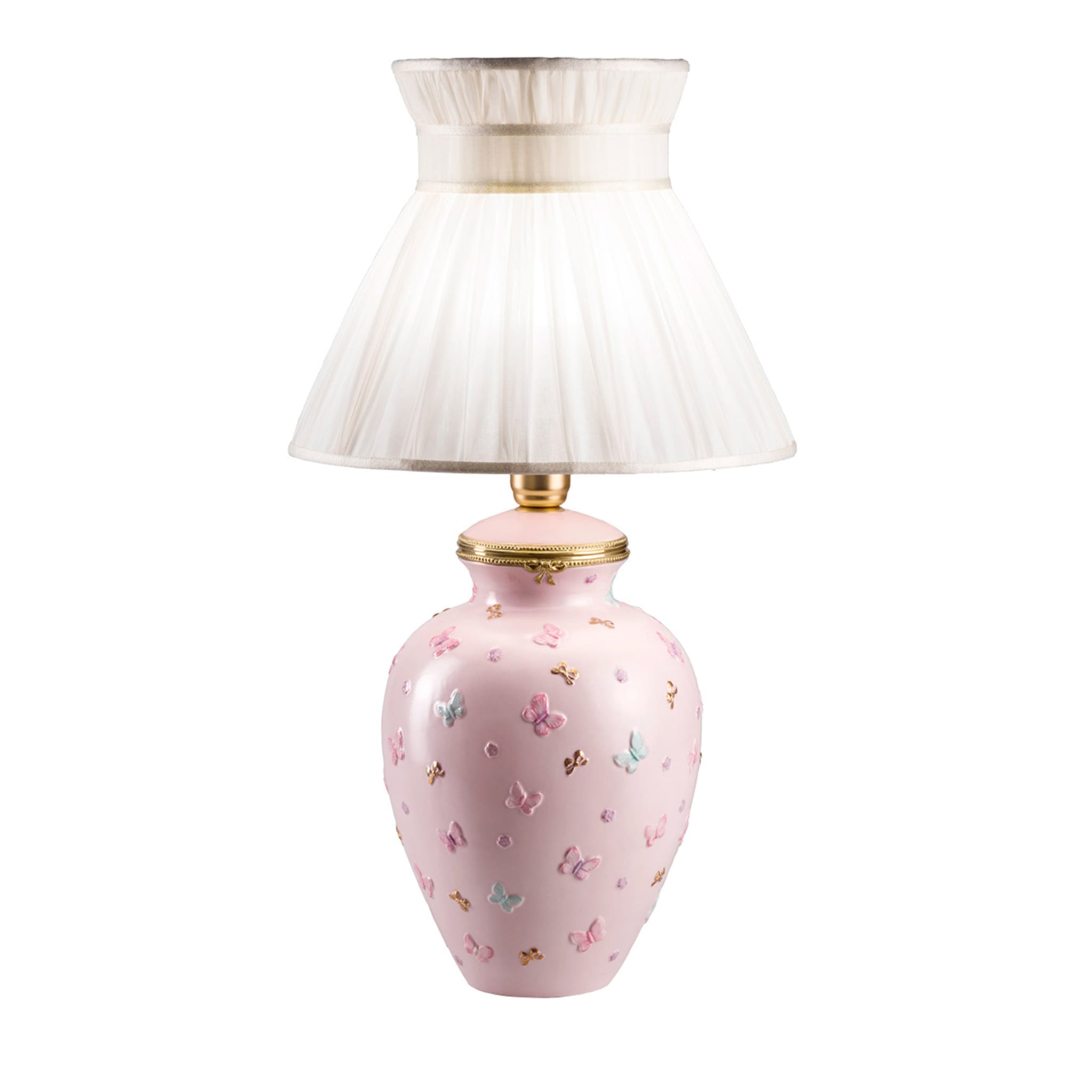 Butterfly Medium Classic-Style Pink Table Lamp - Main view