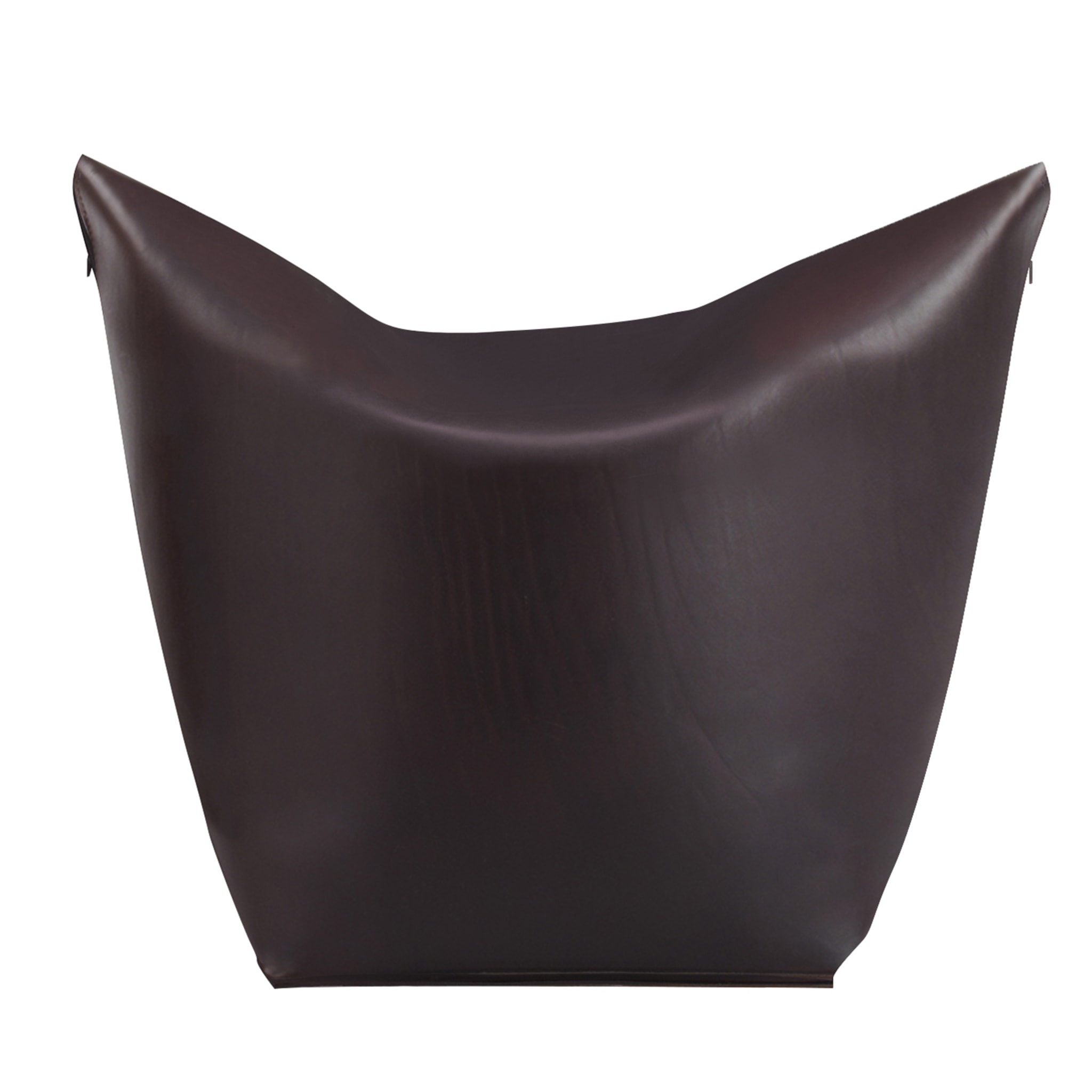 Chaise sacrée en cuir brun foncé Mao par Viola Tonucci - Vue principale