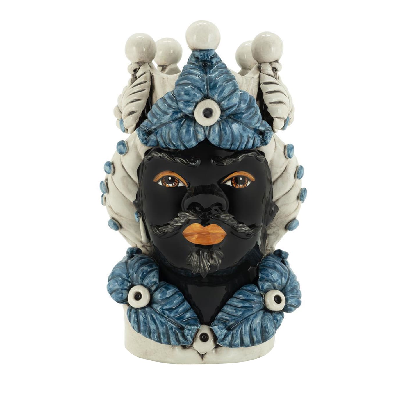 Man Eve Blue Moor's Head Vase - Abhika