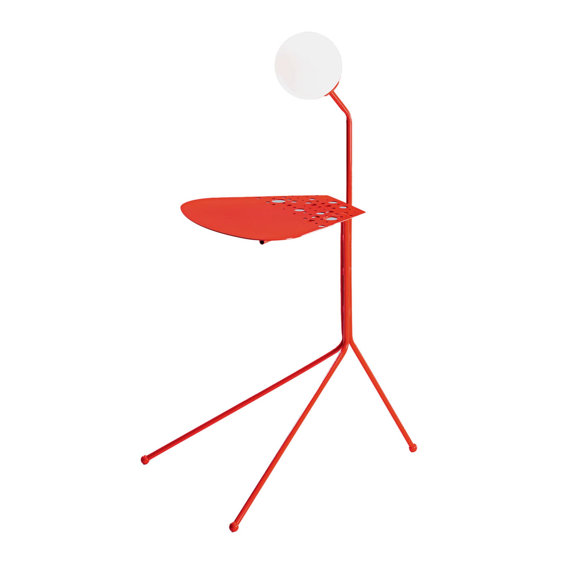 Ometto Red Side Table and Lamp by Gian Paolo Venier - Main view