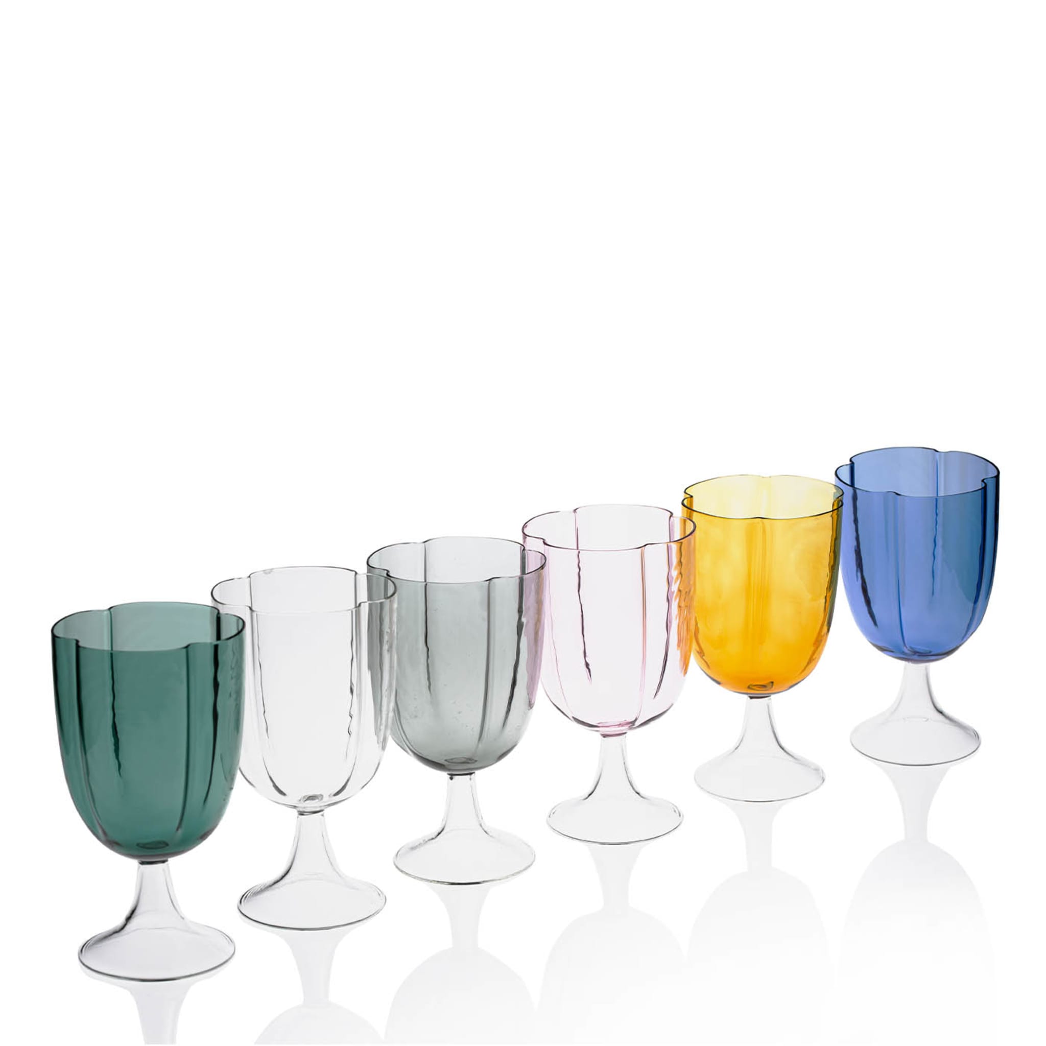 Set Of 4 Gray Petal Wine Glasses - Alternative view 1