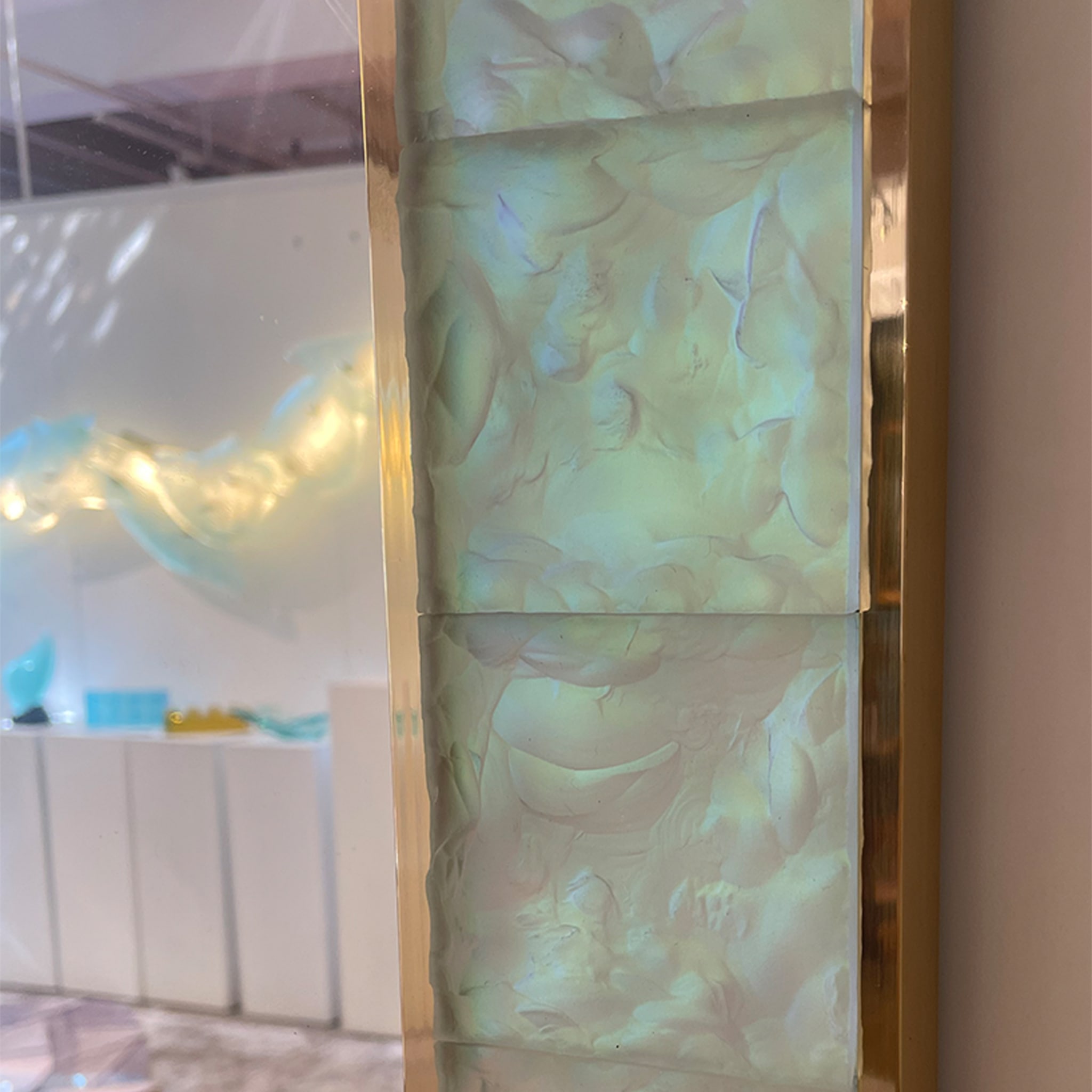 Specchio di cristallo iridescente Martelé fatto a mano - Vista alternativa 5