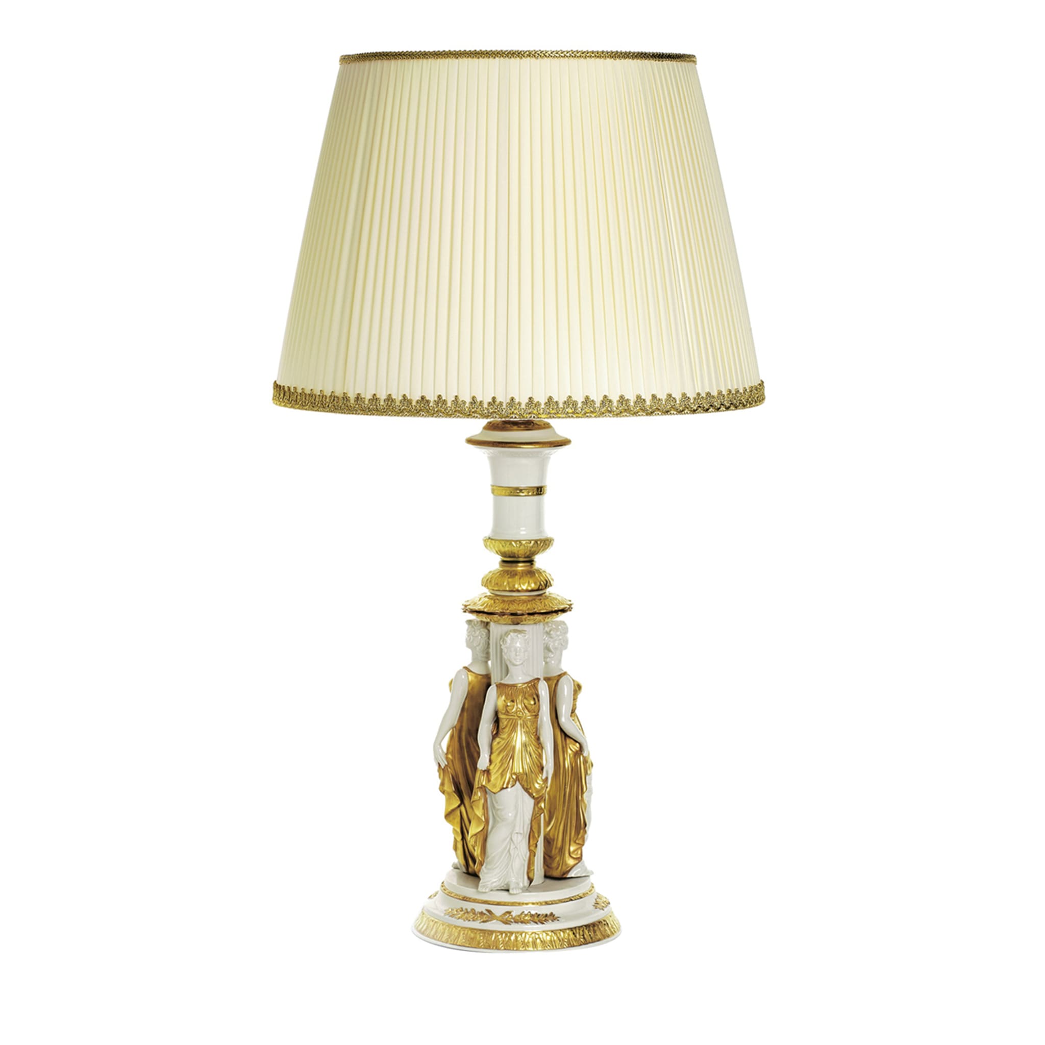 3-Women Gold and White Table Lamp - Main view