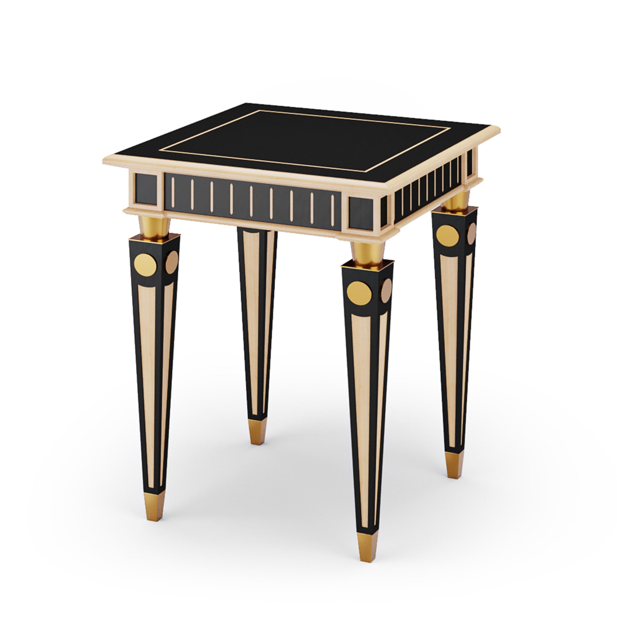 Deco Blackened Wood & Maple Side Table - Alternative view 2