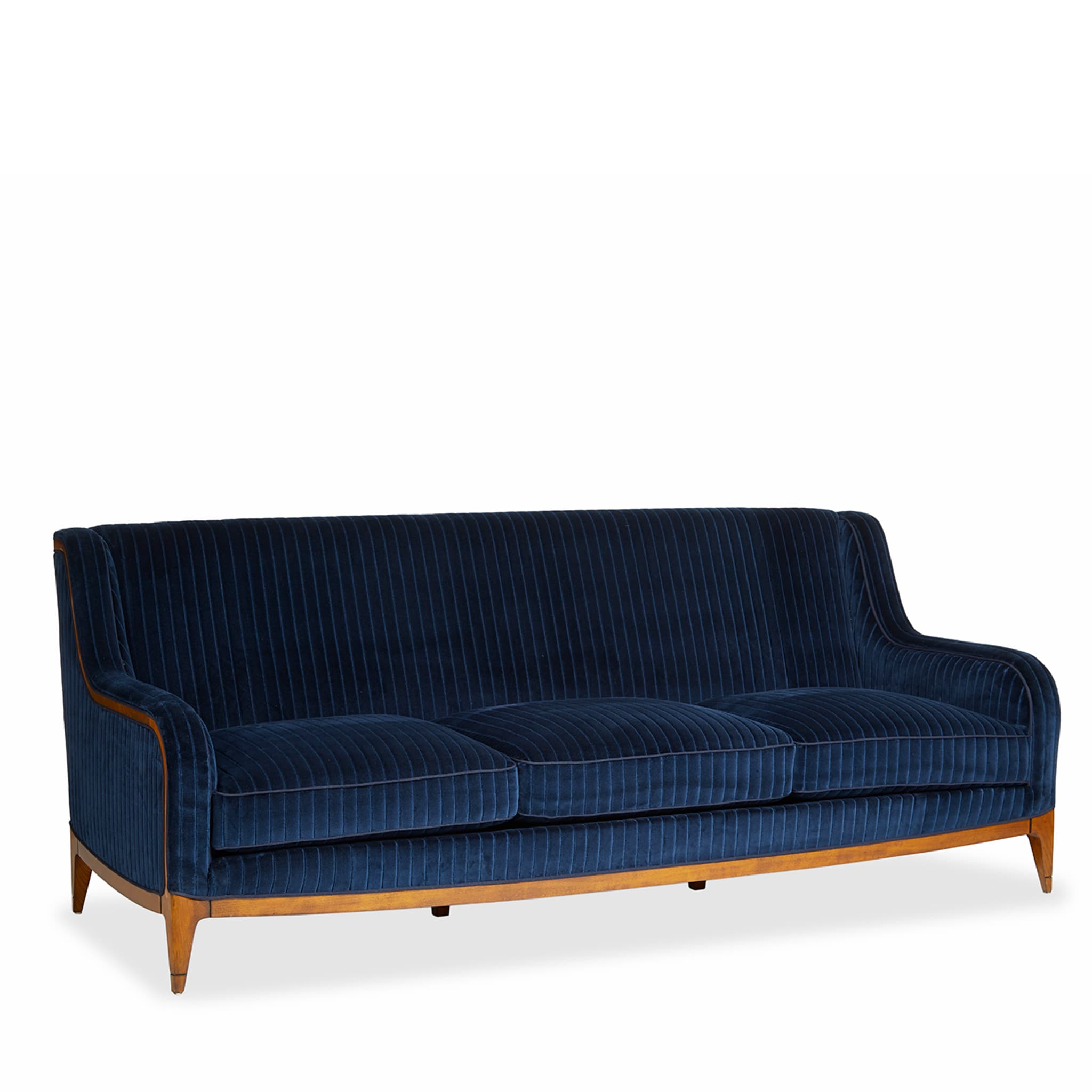 Futura 3-Seater Quilted Blue Sofa - Alternative view 1