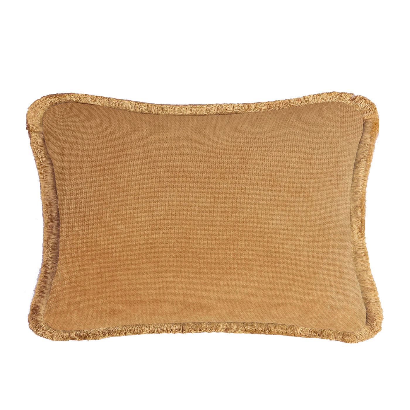 Coppia di cuscini da letto in velluto con frange Camel LO Decor