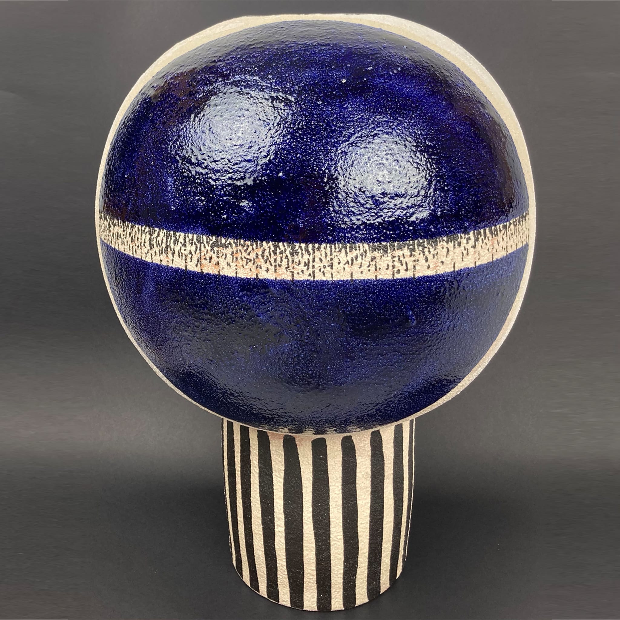 Spherical Blue Vase/Sculpture - Alternative view 1