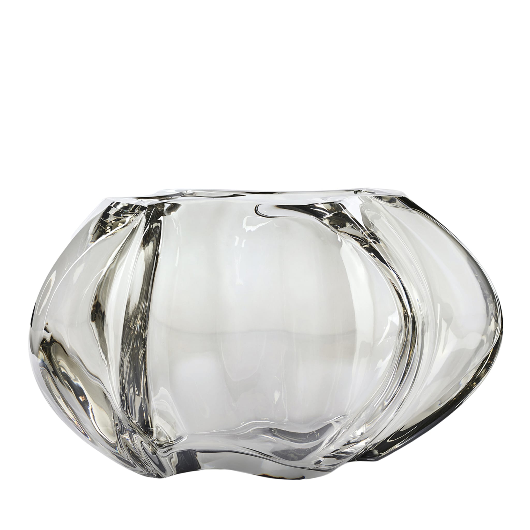 Oyster Smoked Glass Vase - Main view