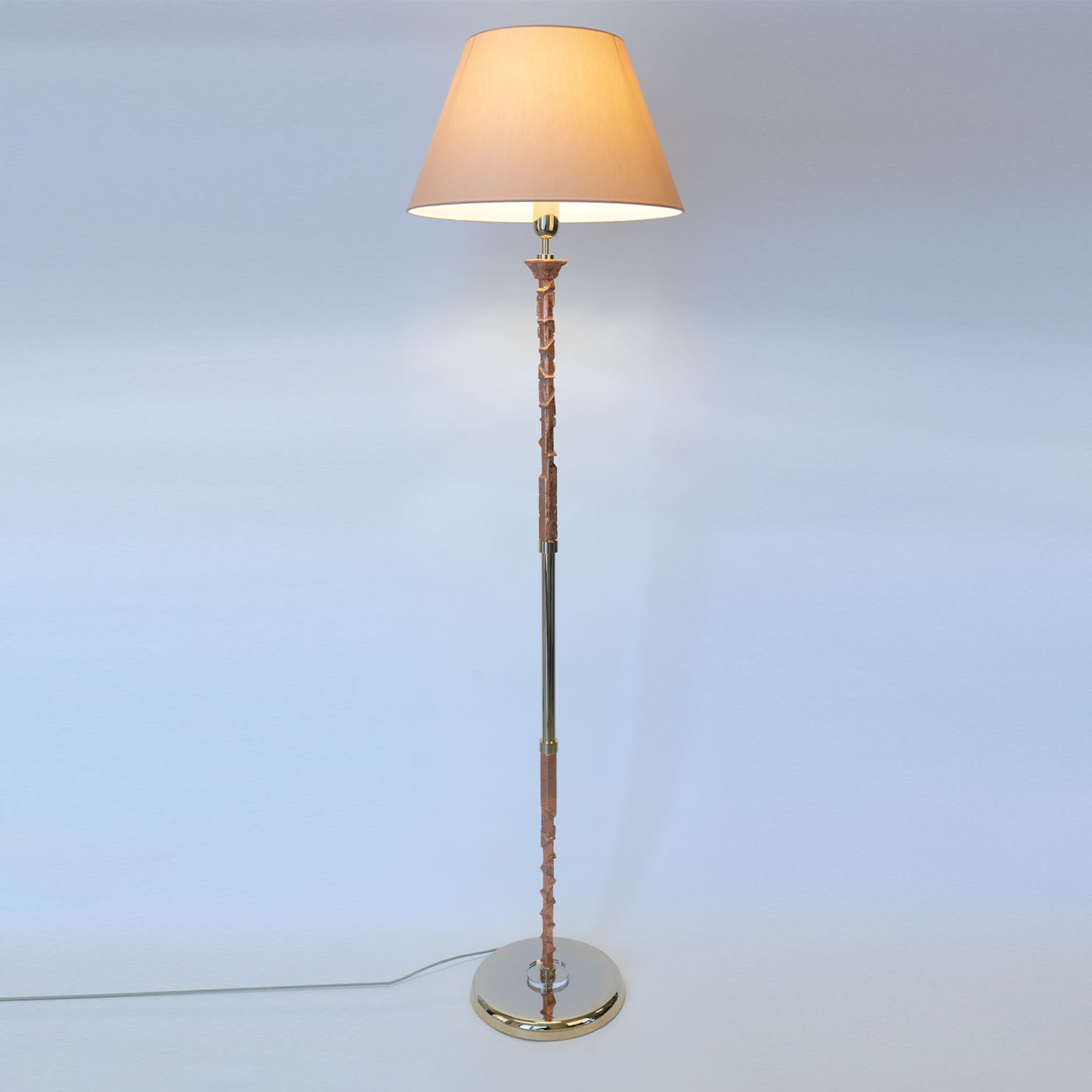 Copper-Leaf-Finished Resin Floor Lamp - Alternative view 1