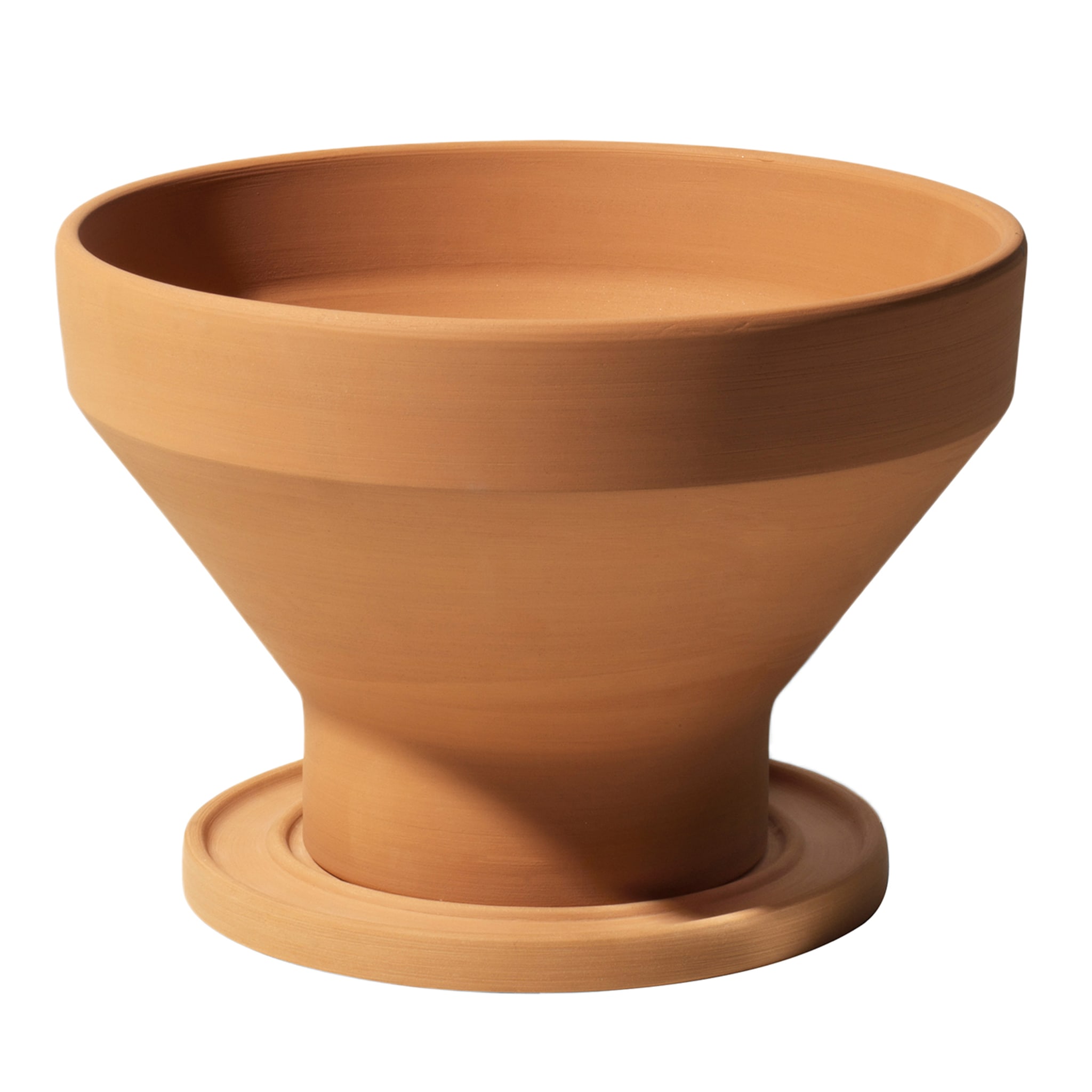 Mira Set of Terracotta Vase and Plant Saucer - Main view