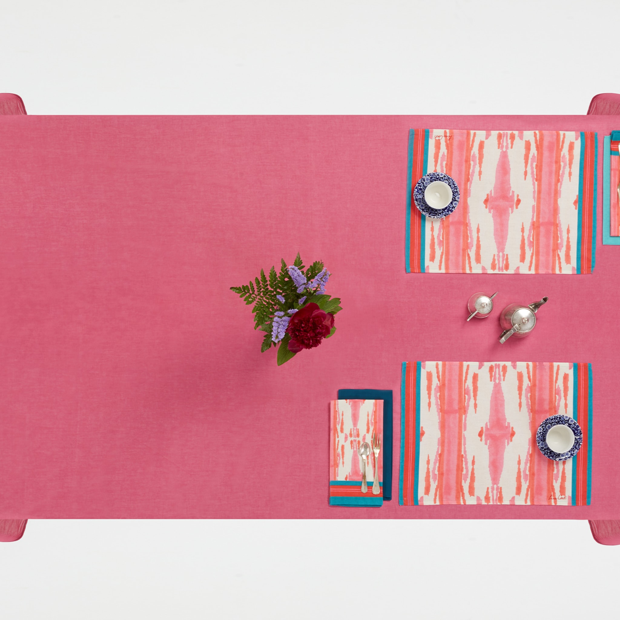 Flame Design Pink Set of 4 Multicolor Placemats - Alternative view 1