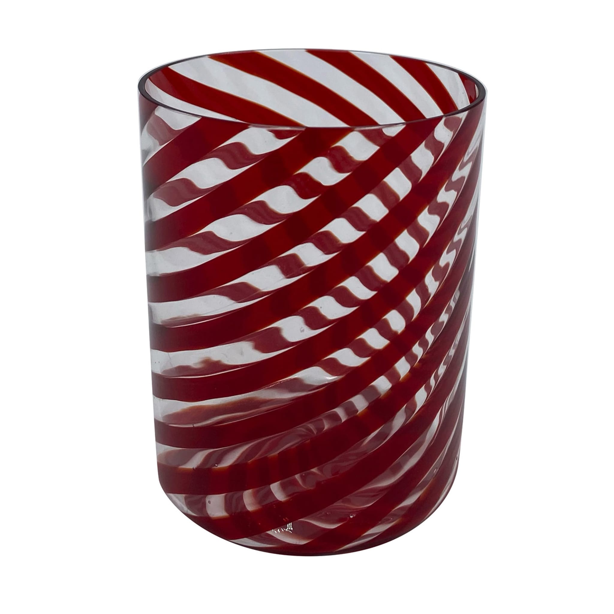 Set of 2 Small Red Spiral Water Glasses - Main view