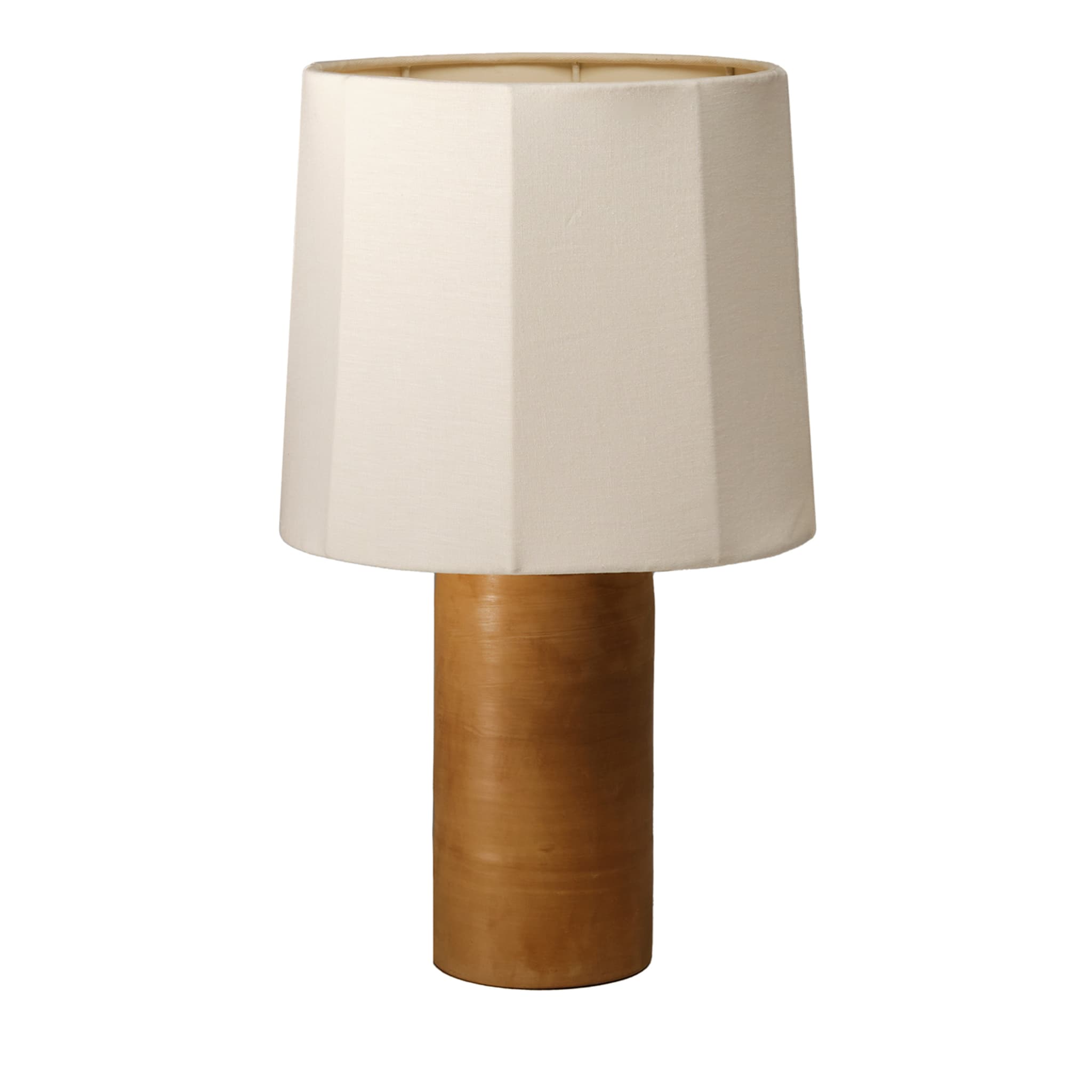 Sonora Linen Medium White Table Lamp - Vue principale