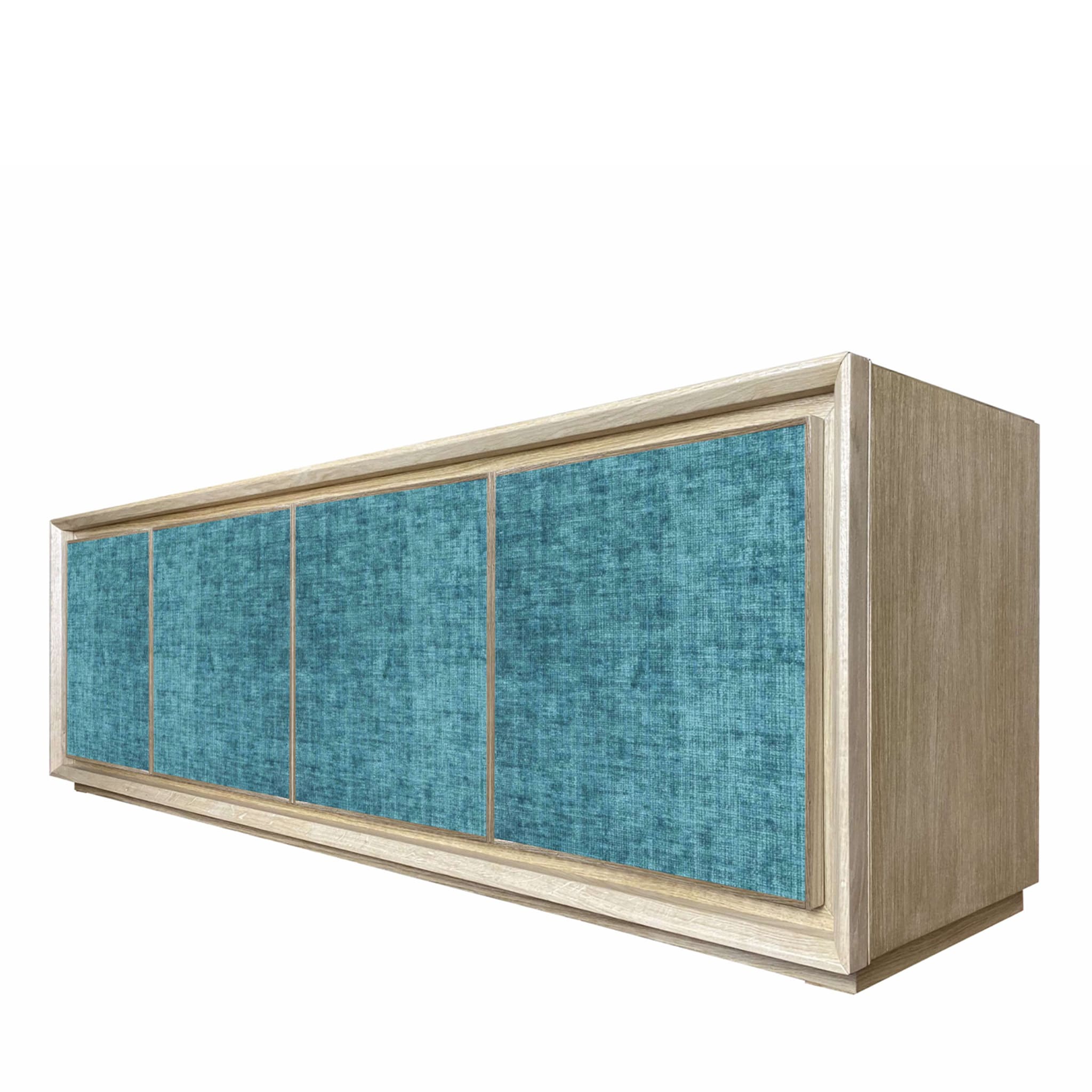 Light-Blue Velvet 4-Door Sideboard by Mascia Meccani - Alternative view 2