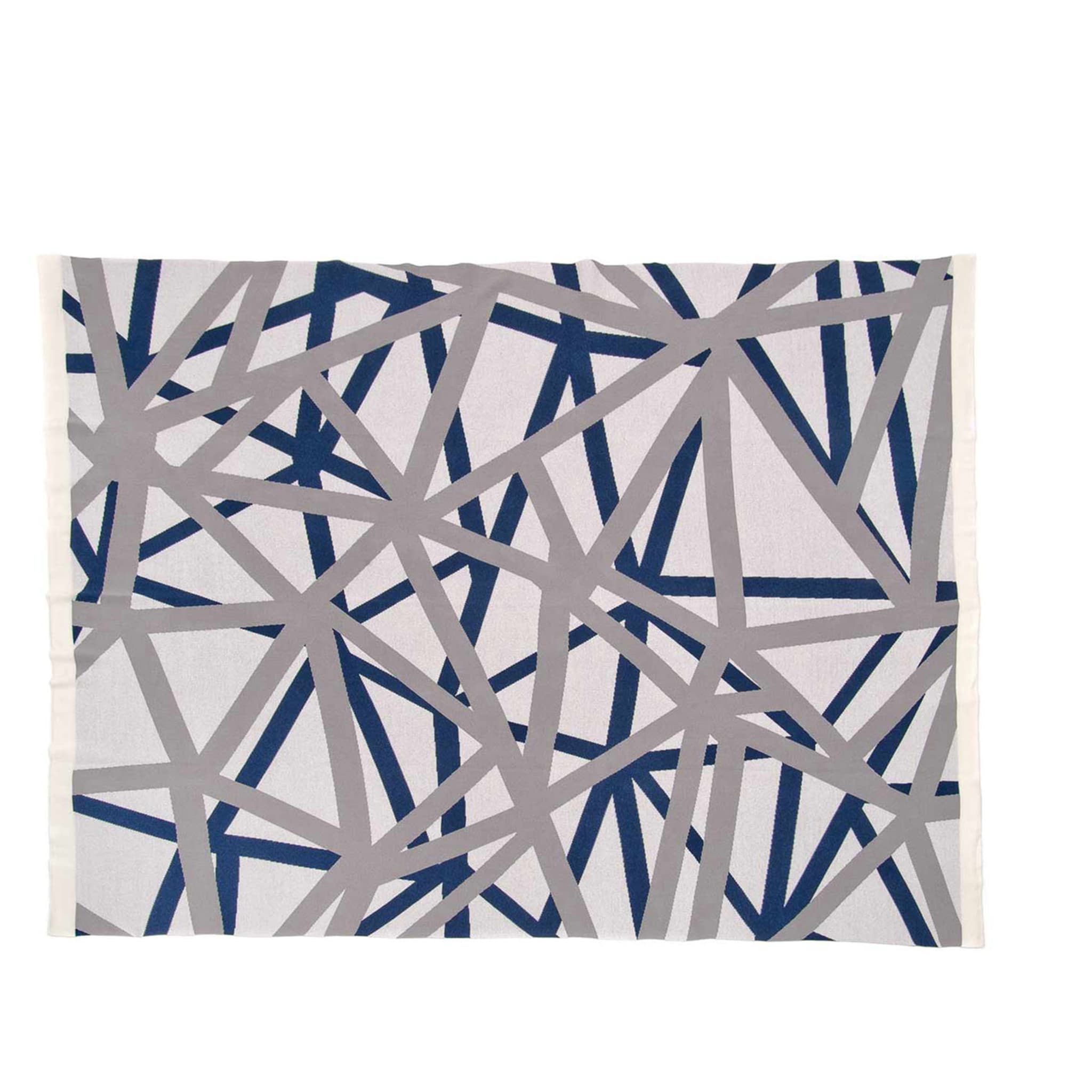 Cobweb White/Gray/Blue Blanket - Main view