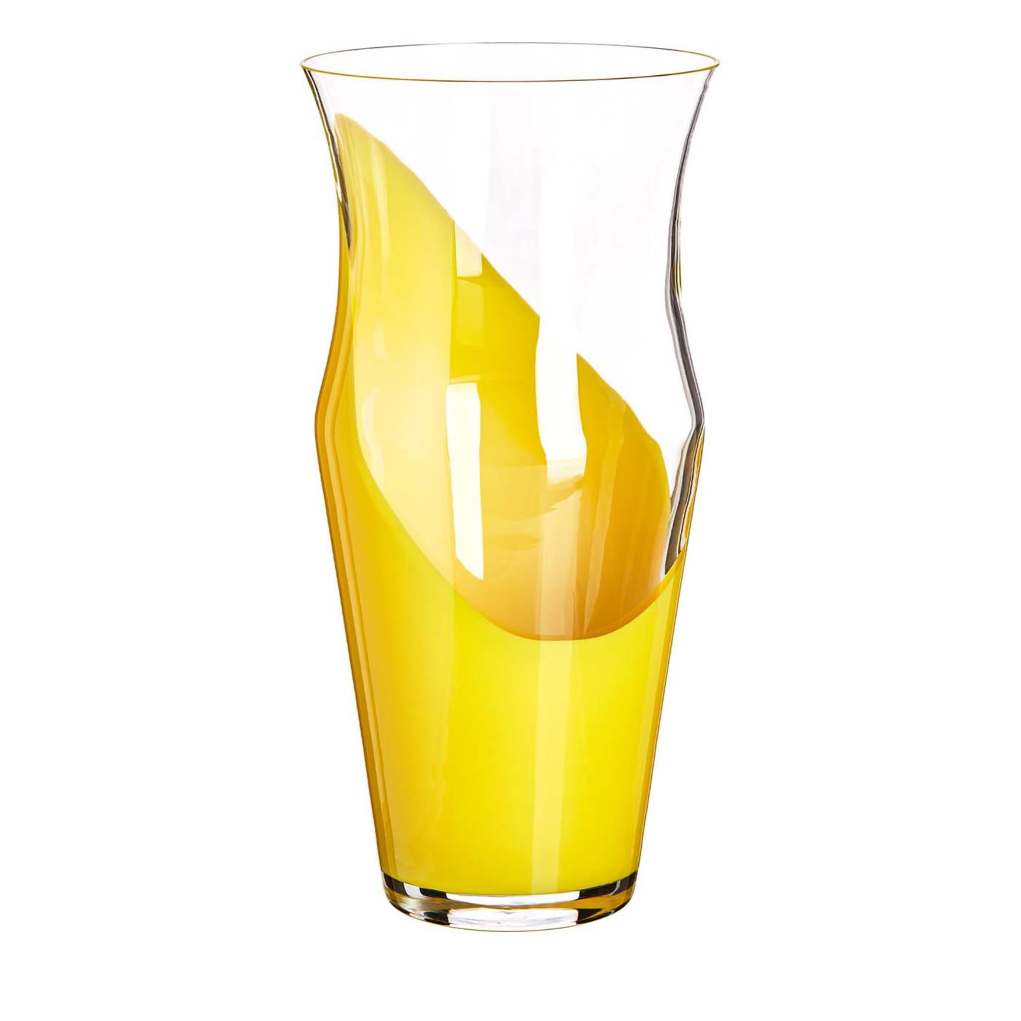 Vase Monocromo jaune et transparent de Carlo Moretti - Vue principale