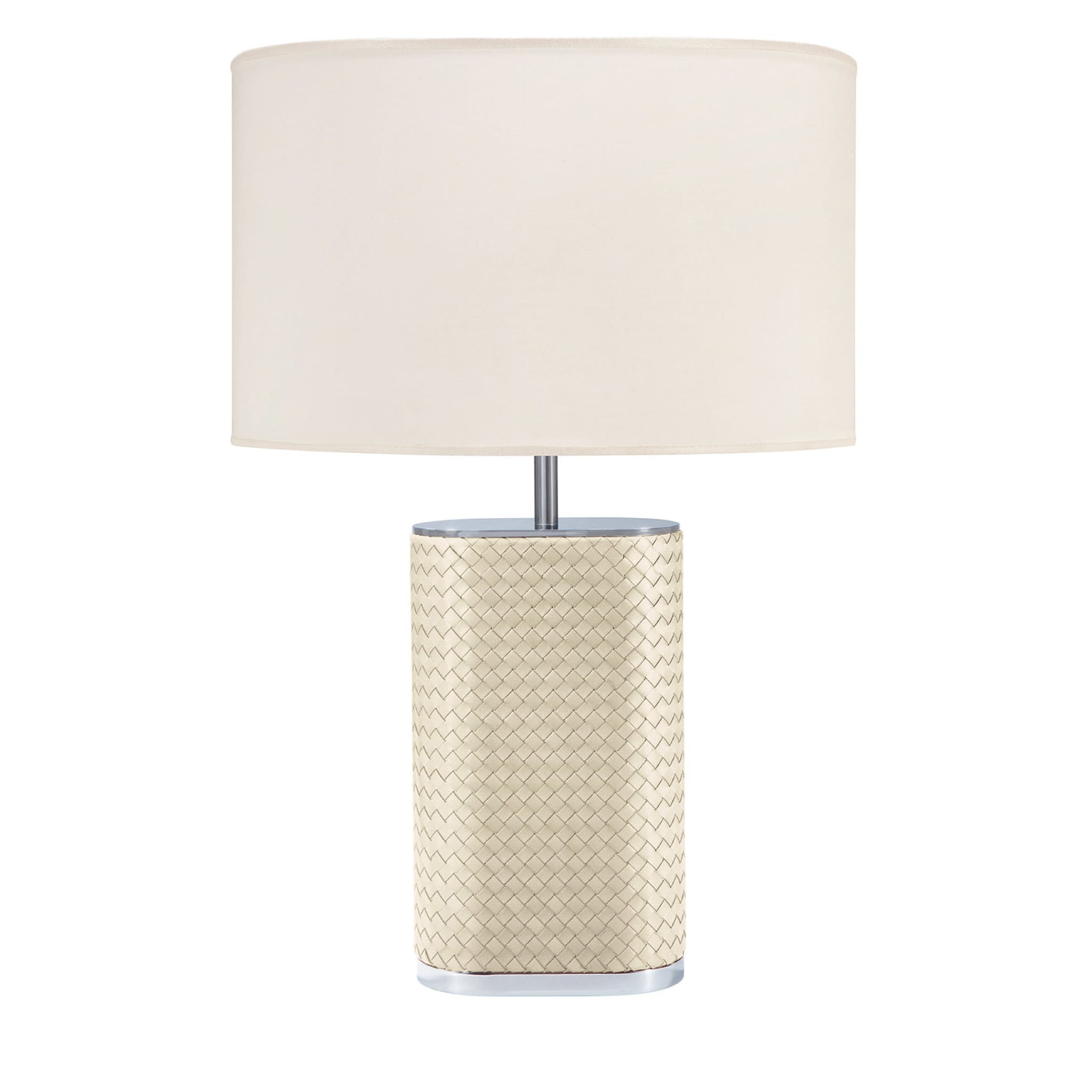 Ebe Handwoven Chrome Table Lamp - Main view