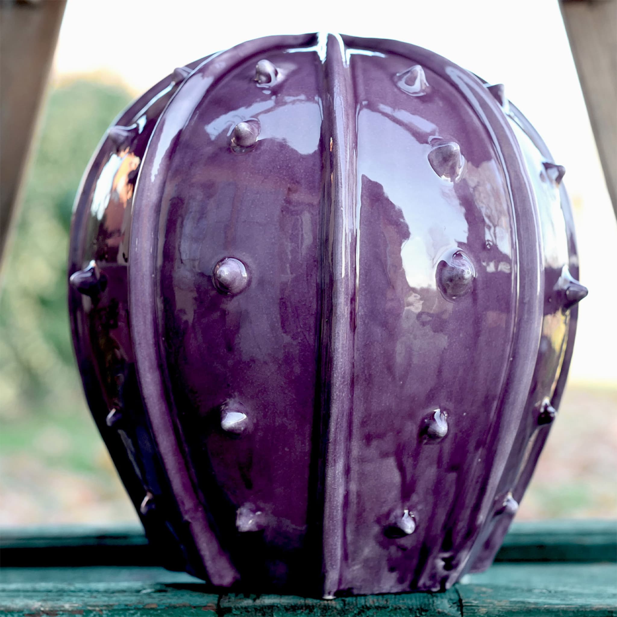 Cactus Purple Round Sculpture - Alternative view 2