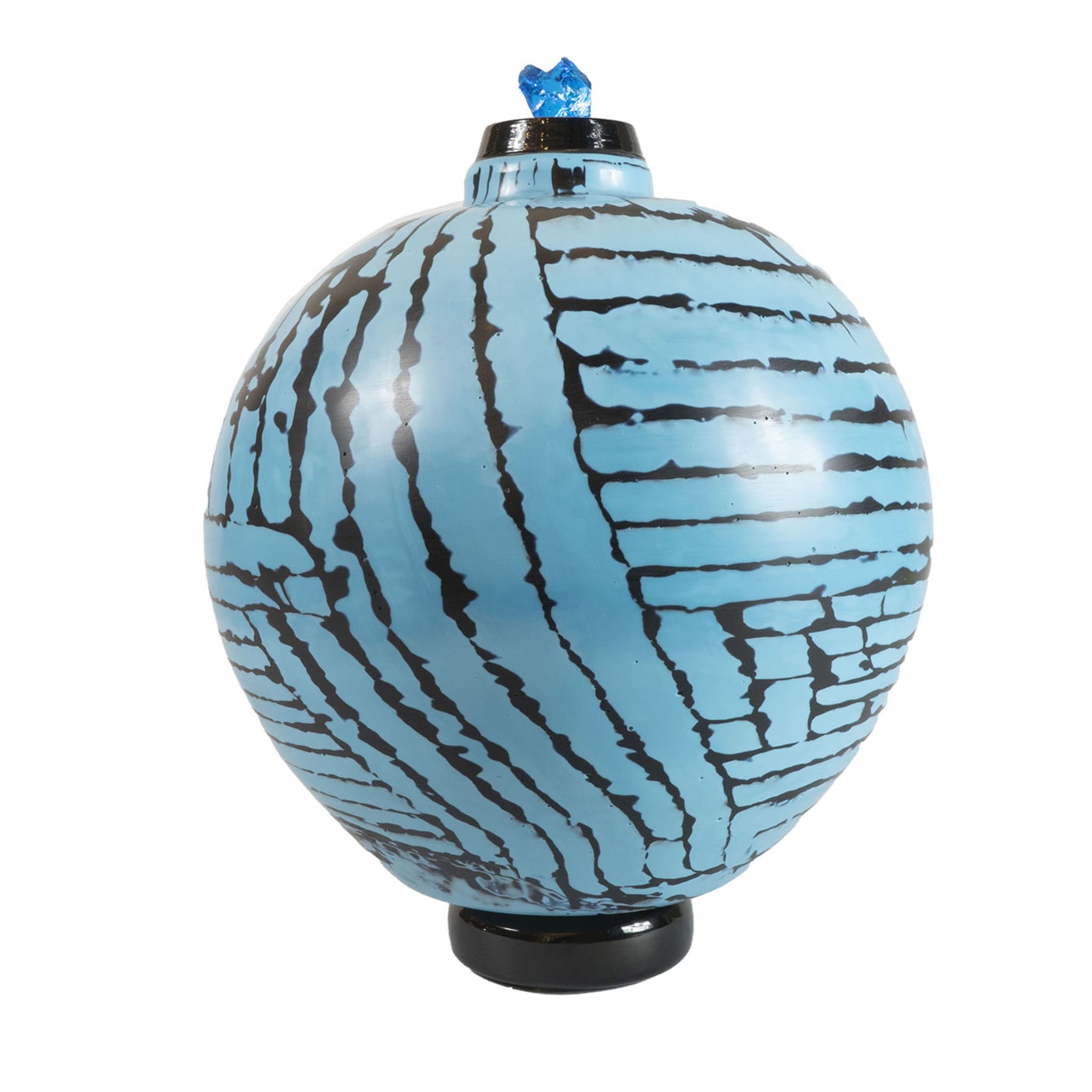 Blaue Vase der Wassermelonen-Kollektion von Tsuchida Yasuhi - Hauptansicht