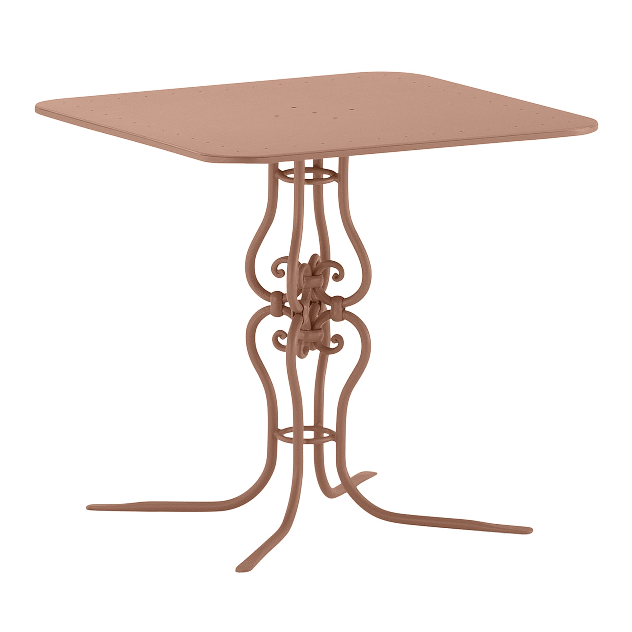 Ramorama Wrought Iron Square Light-Brown Table - Main view