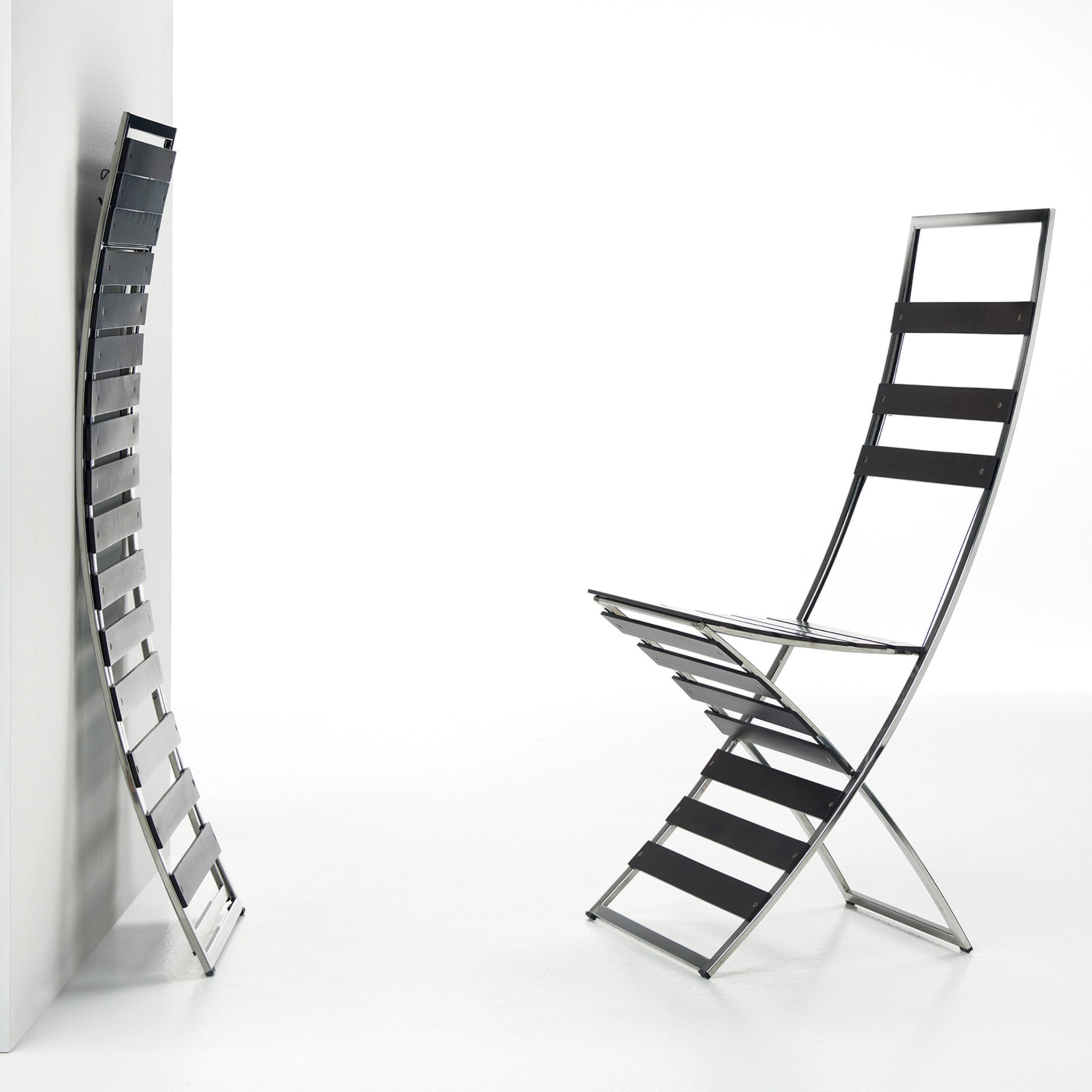 Plixy Chromed Folding Chair by Franco Poli - Alternative view 1