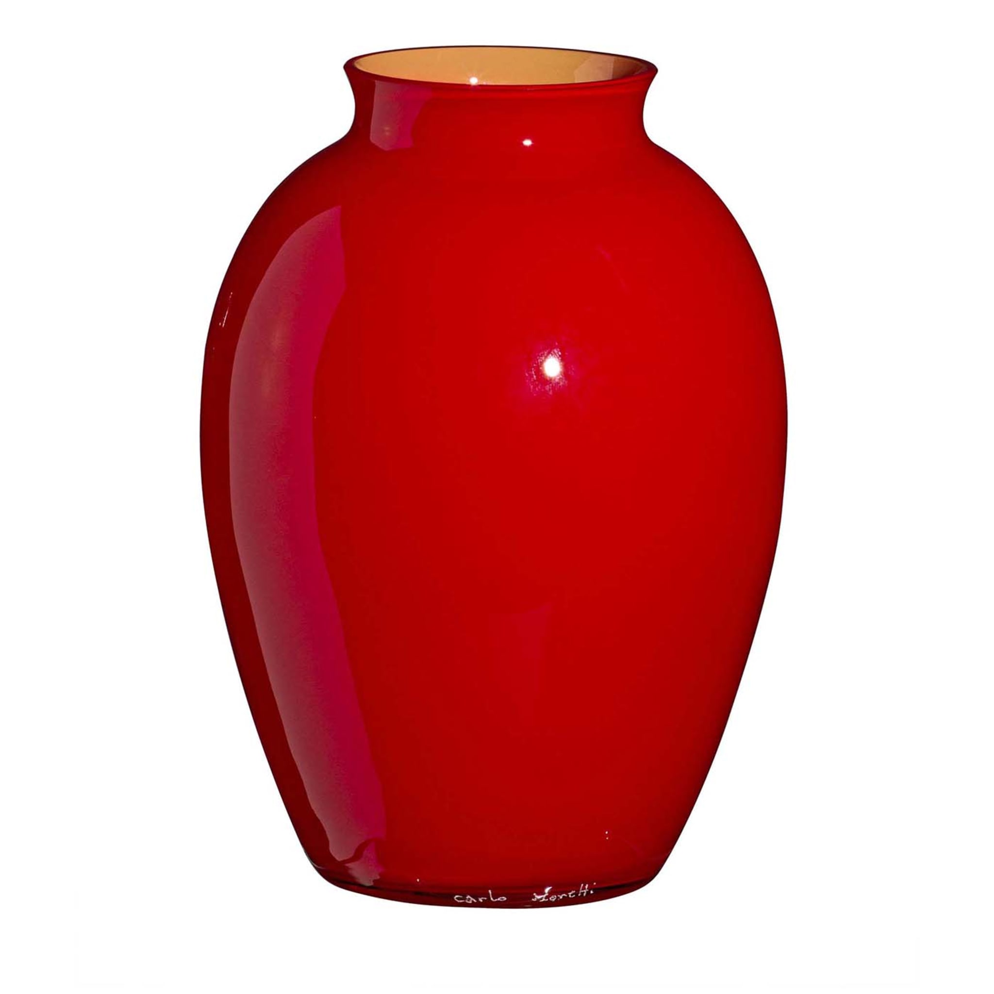 Petit vase rouge et orange Lopas de Carlo Moretti - Vue principale