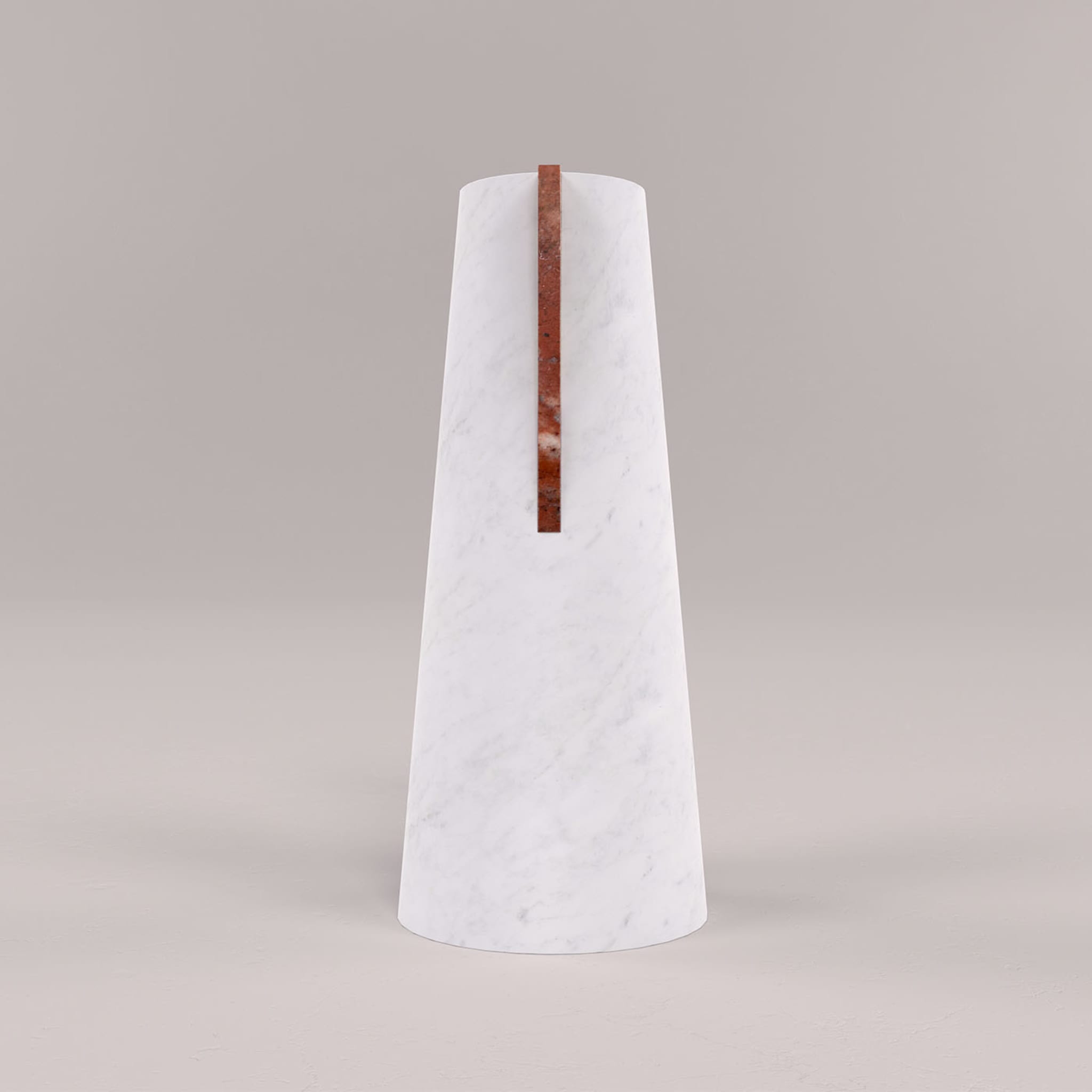 Elara White Carrara & Red Marble Vase - Alternative view 1