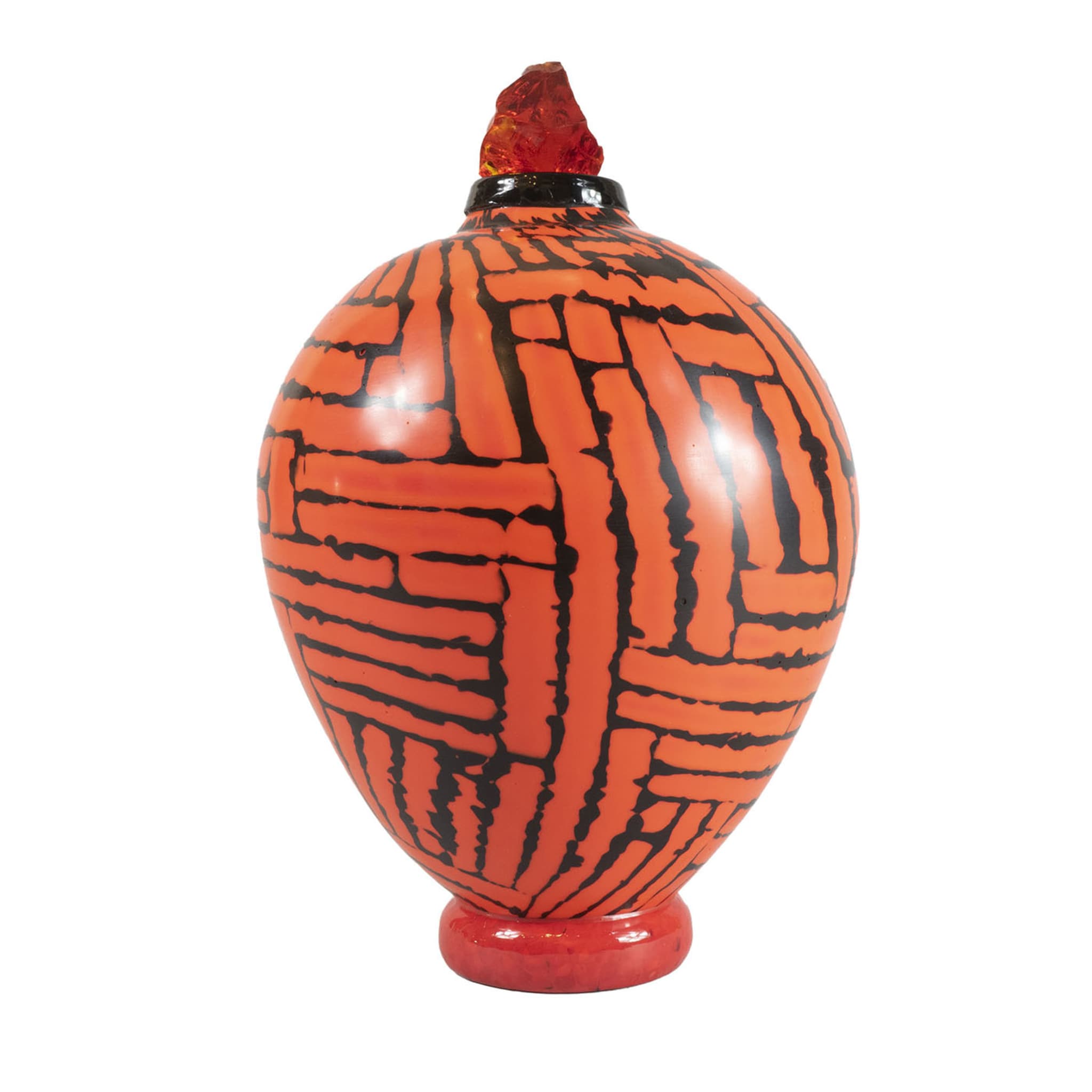 Vase rouge de la collection Pastèque par Tsuchida Yasuhi - Vue principale