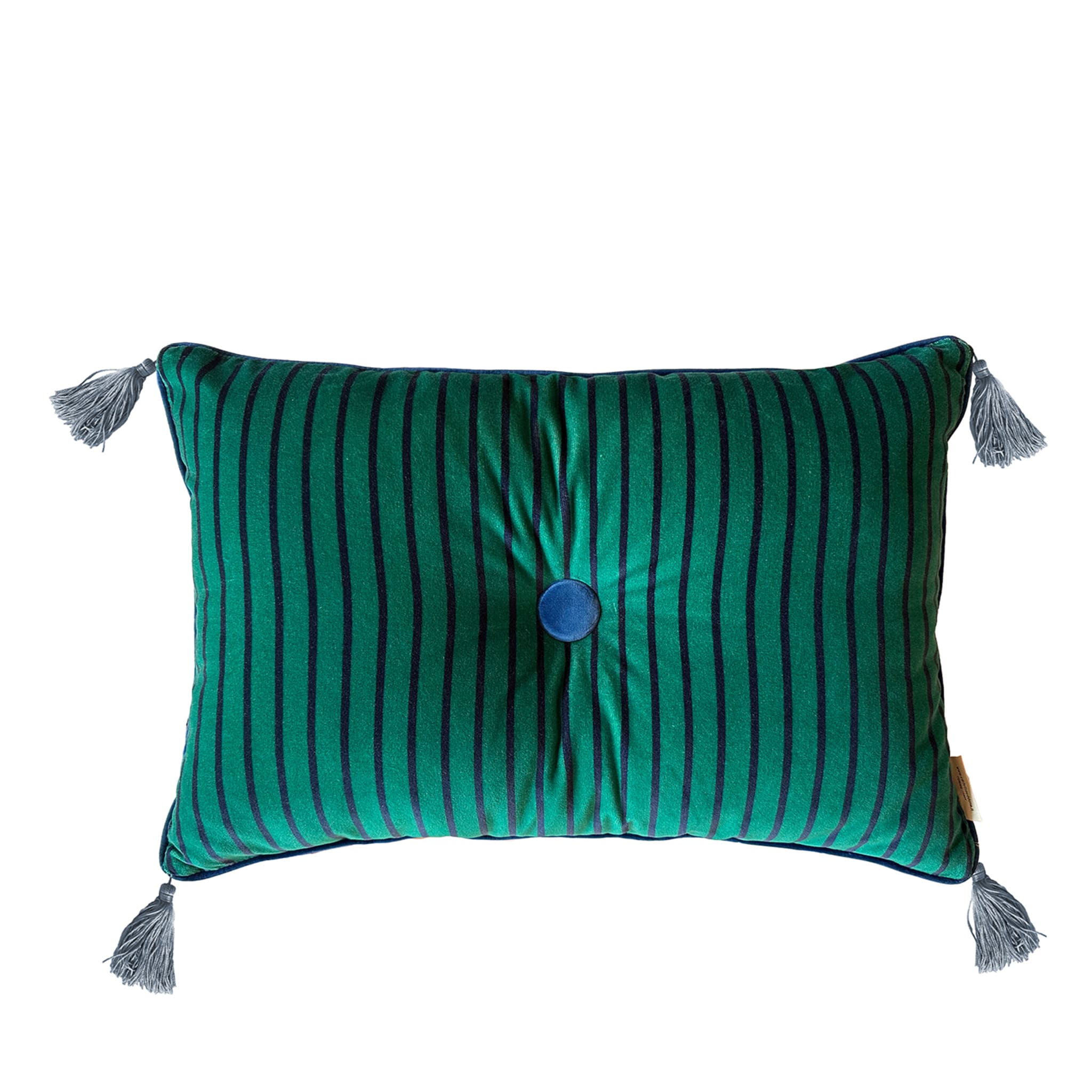 Sweet Pillow Rectangular Striped Teal Cushion - Main view