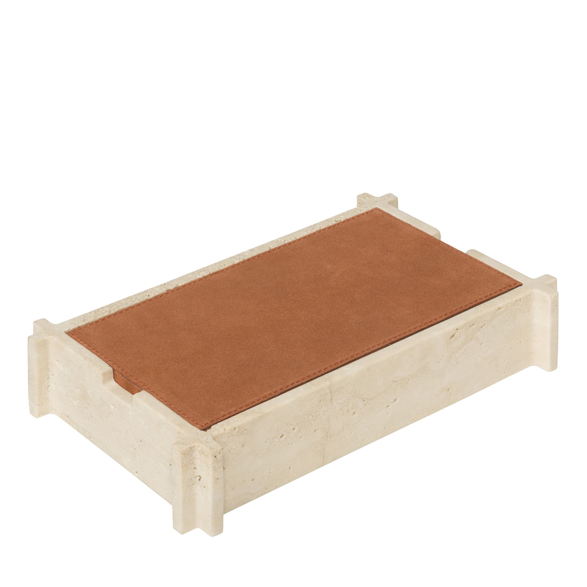Caja rectangular de cuero y mármol Structura - Naranja - Vista principal