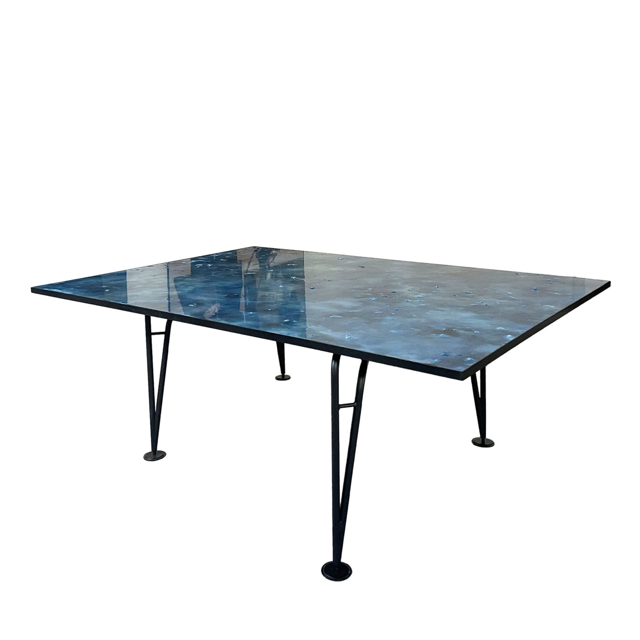 Table asymétrique Bleu design by Colé Italia, Giannoni&amp;Santoni - Vue principale