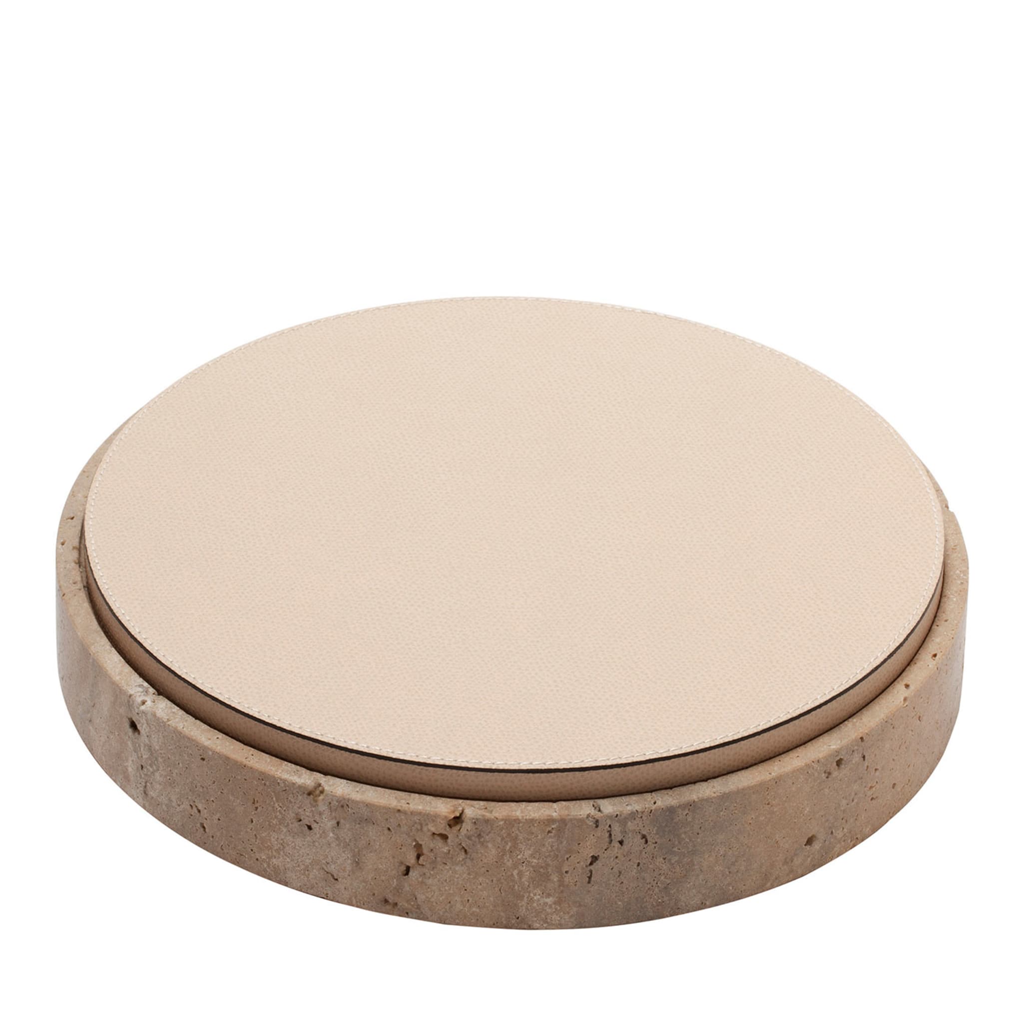 Giza Leather & Marble Round Box #4 - Main view