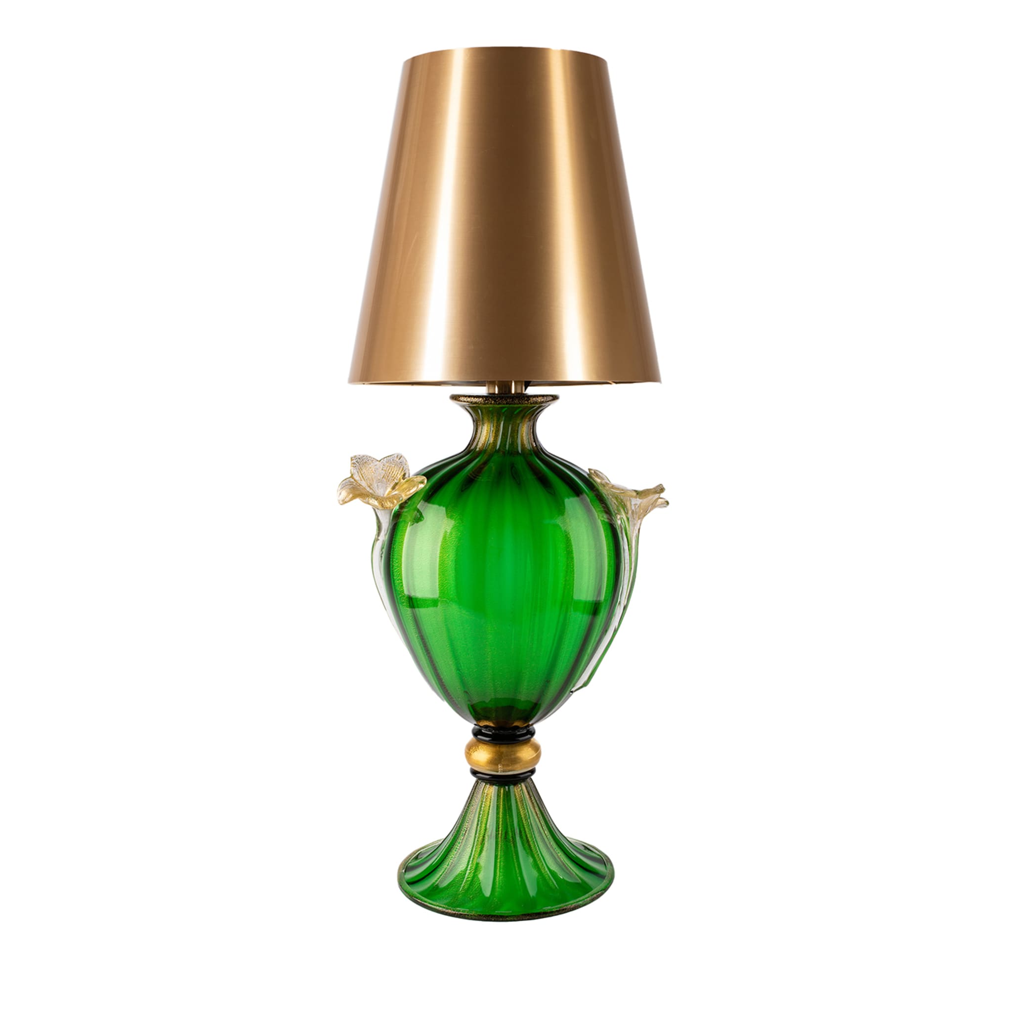 Lámpara de mesa verde y dorada - Vista principal