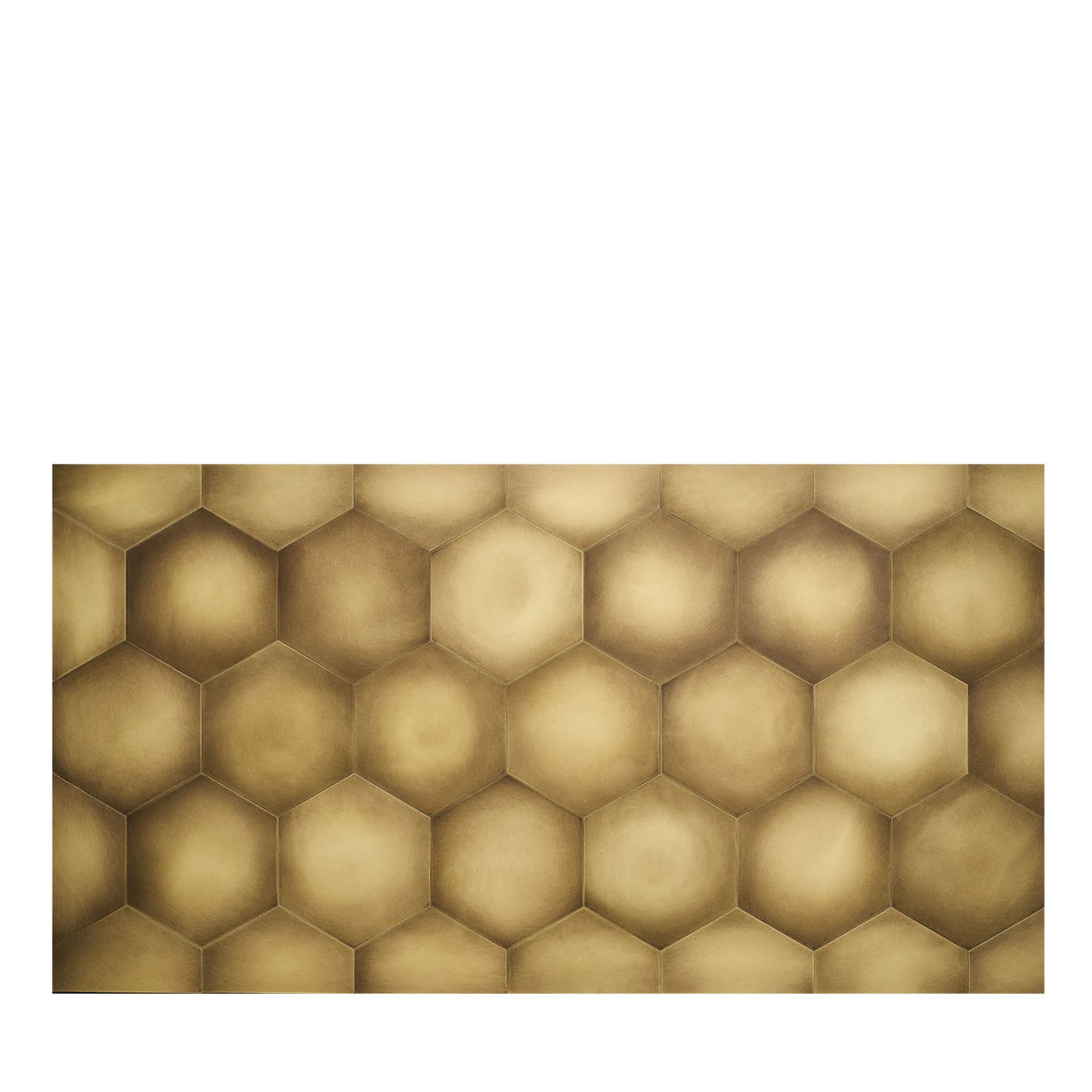 Infinito Set of 20 Hexagonal Scruffy-Looking Brass Tiles - Main view
